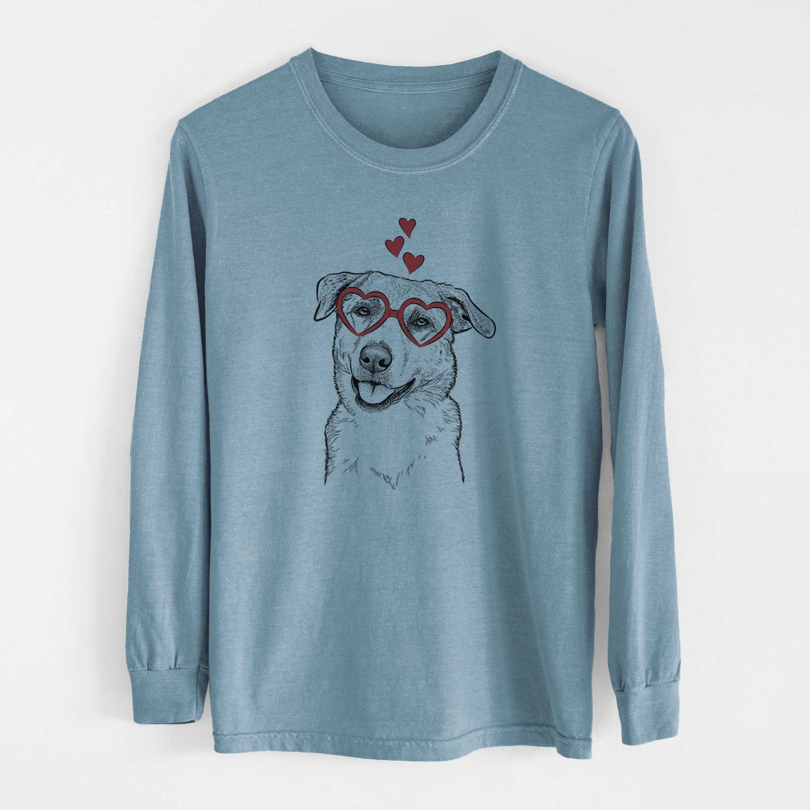 Valentine Sydney the Great Pyrenees Australian Shepherd Mix - Heavyweight 100% Cotton Long Sleeve