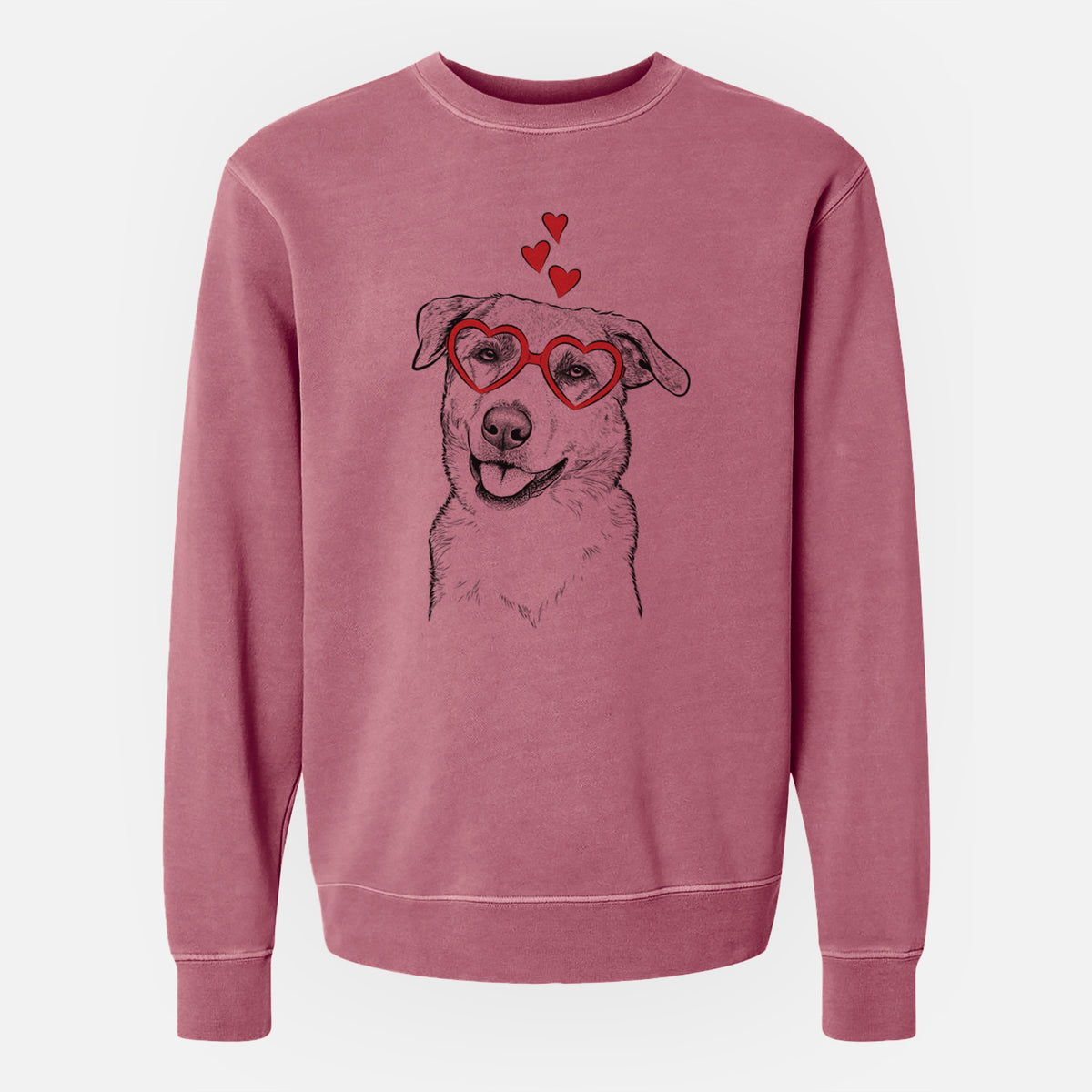Valentine Sydney the Great Pyrenees Australian Shepherd Mix - Unisex Pigment Dyed Crew Sweatshirt