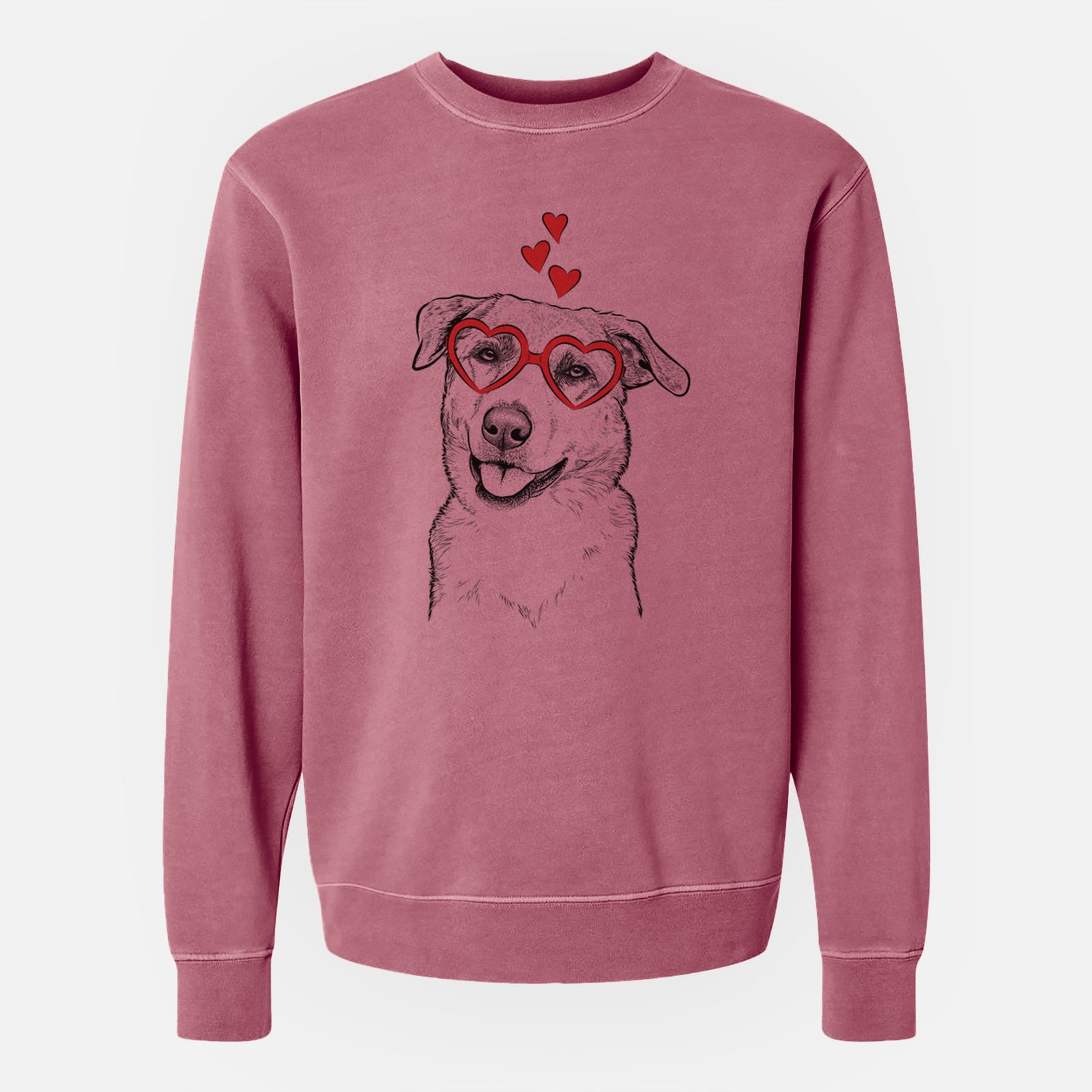 Valentine Sydney the Great Pyrenees Australian Shepherd Mix - Unisex Pigment Dyed Crew Sweatshirt