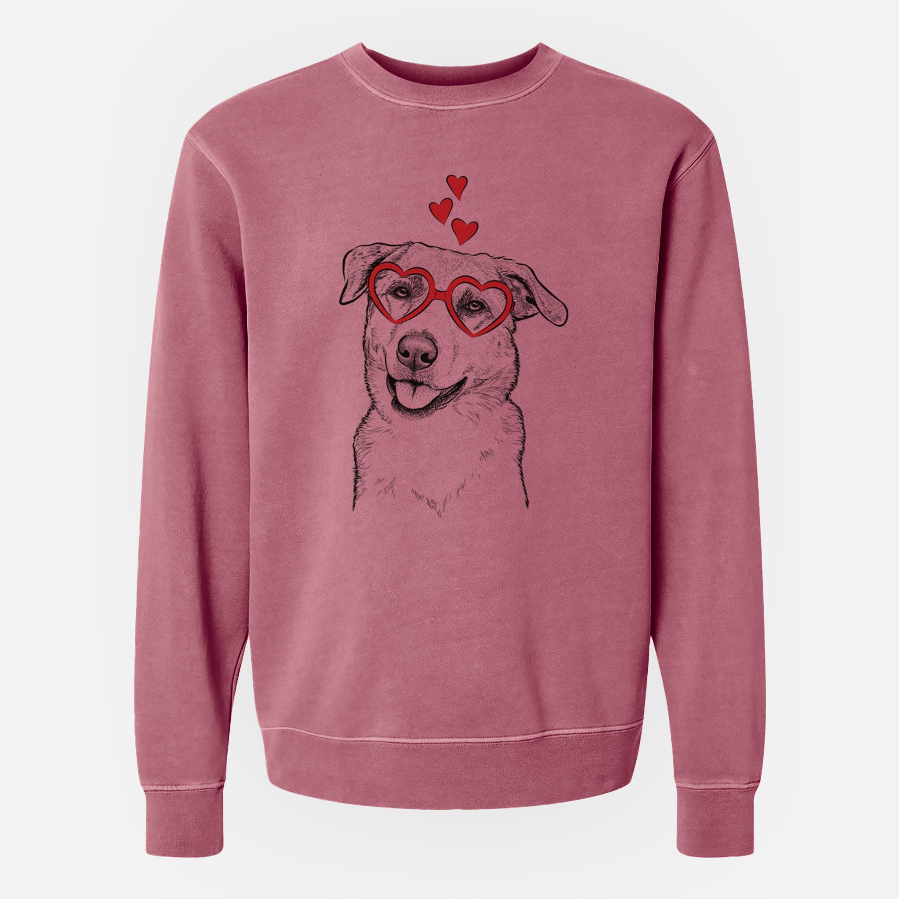 Valentine Sydney the Great Pyrenees Australian Shepherd Mix - Unisex Pigment Dyed Crew Sweatshirt