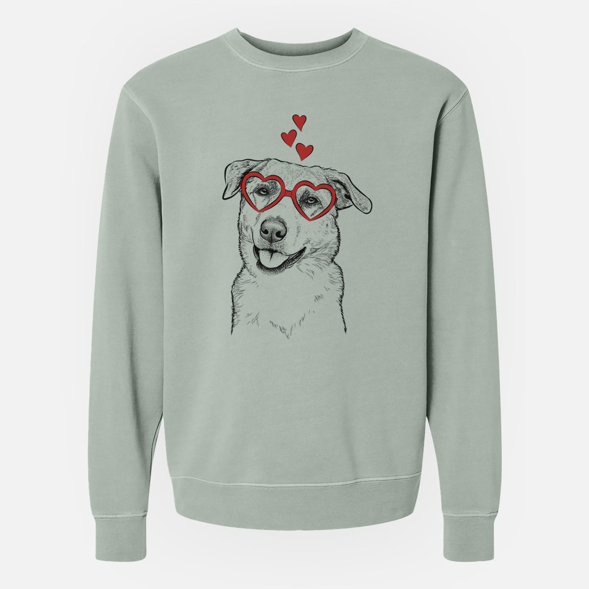 Valentine Sydney the Great Pyrenees Australian Shepherd Mix - Unisex Pigment Dyed Crew Sweatshirt
