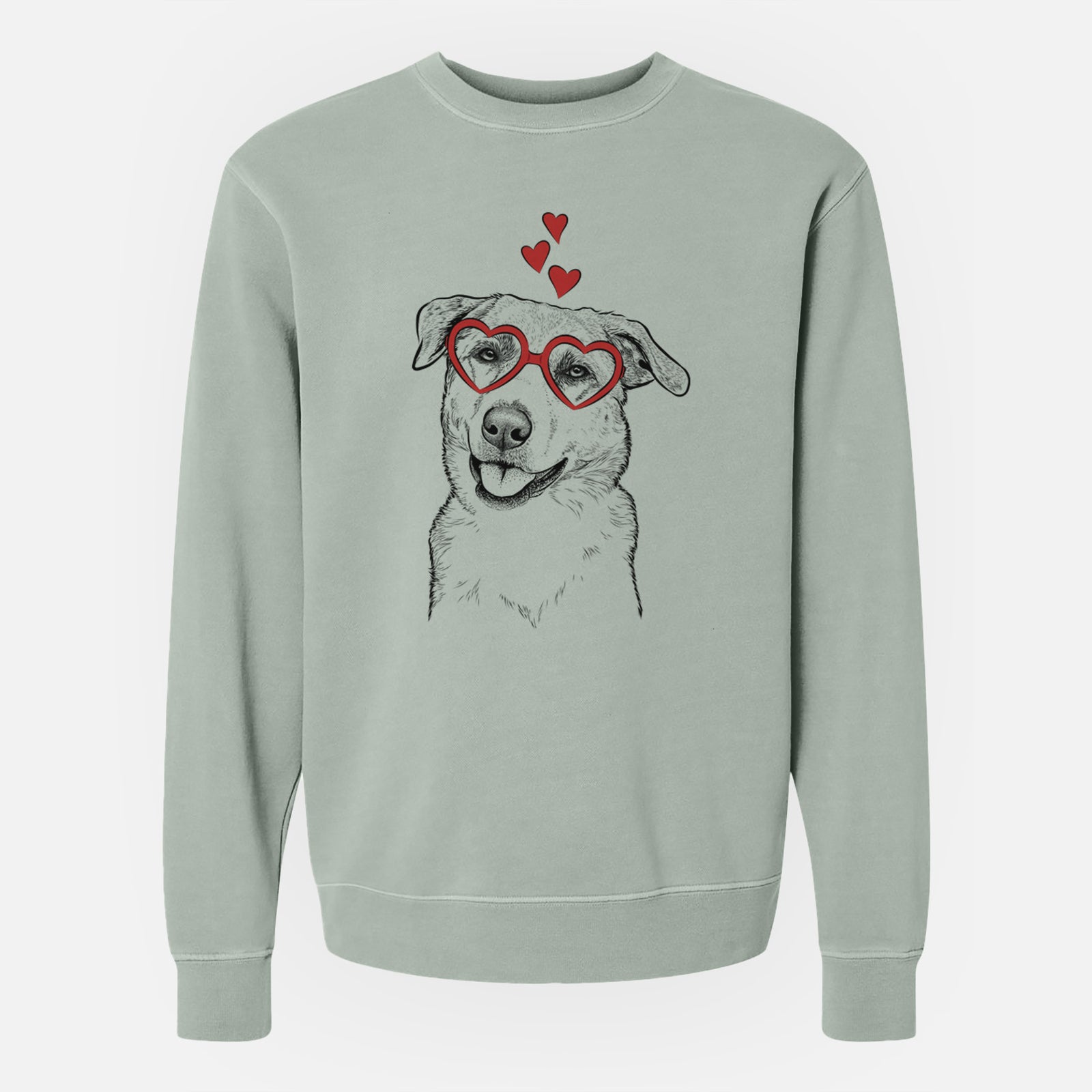 Valentine Sydney the Great Pyrenees Australian Shepherd Mix - Unisex Pigment Dyed Crew Sweatshirt