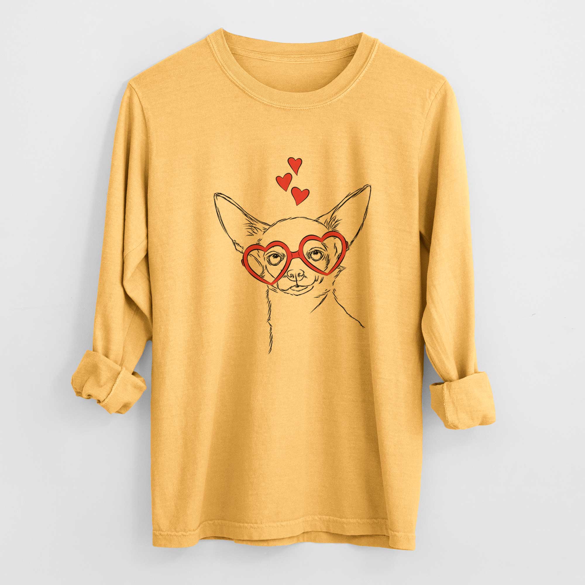 Valentine Tabitha the Chihuahua - Heavyweight 100% Cotton Long Sleeve