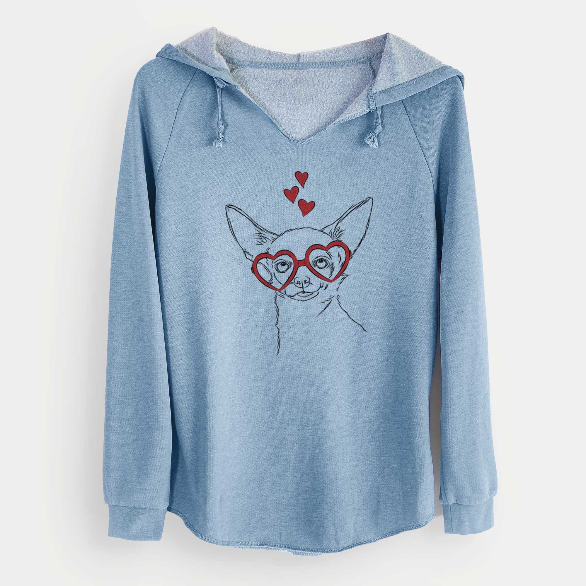 Valentine Tabitha the Chihuahua - Cali Wave Hooded Sweatshirt