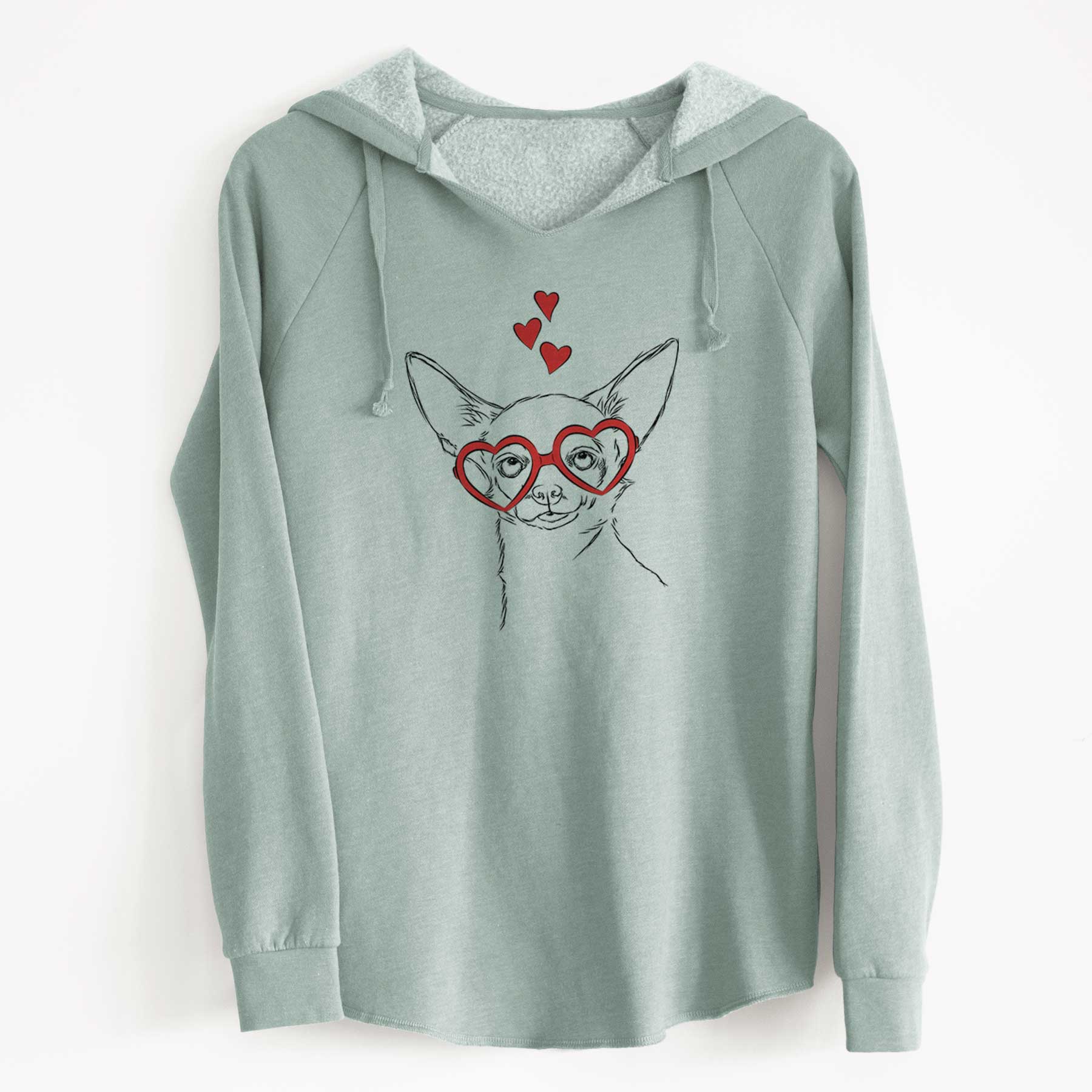 Valentine Tabitha the Chihuahua - Cali Wave Hooded Sweatshirt