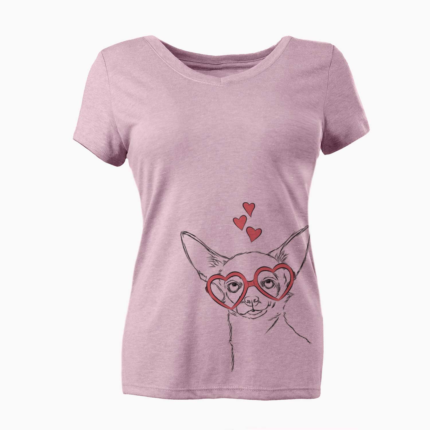 Valentine Tabitha the Chihuahua - Women's V-neck Shirt