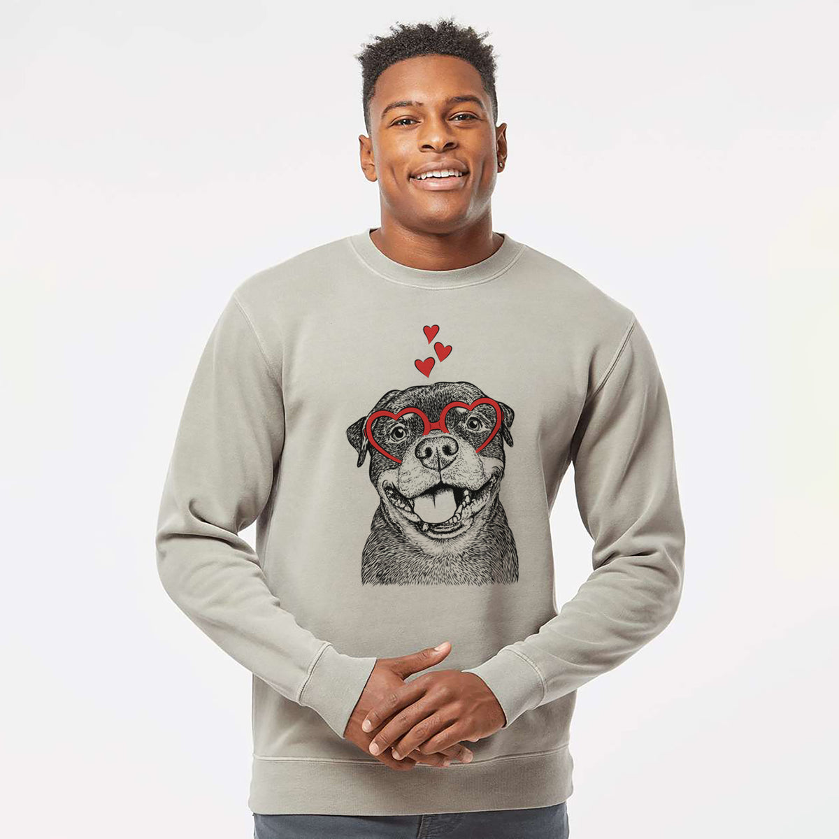 Valentine Talos the Rottweiler - Unisex Pigment Dyed Crew Sweatshirt