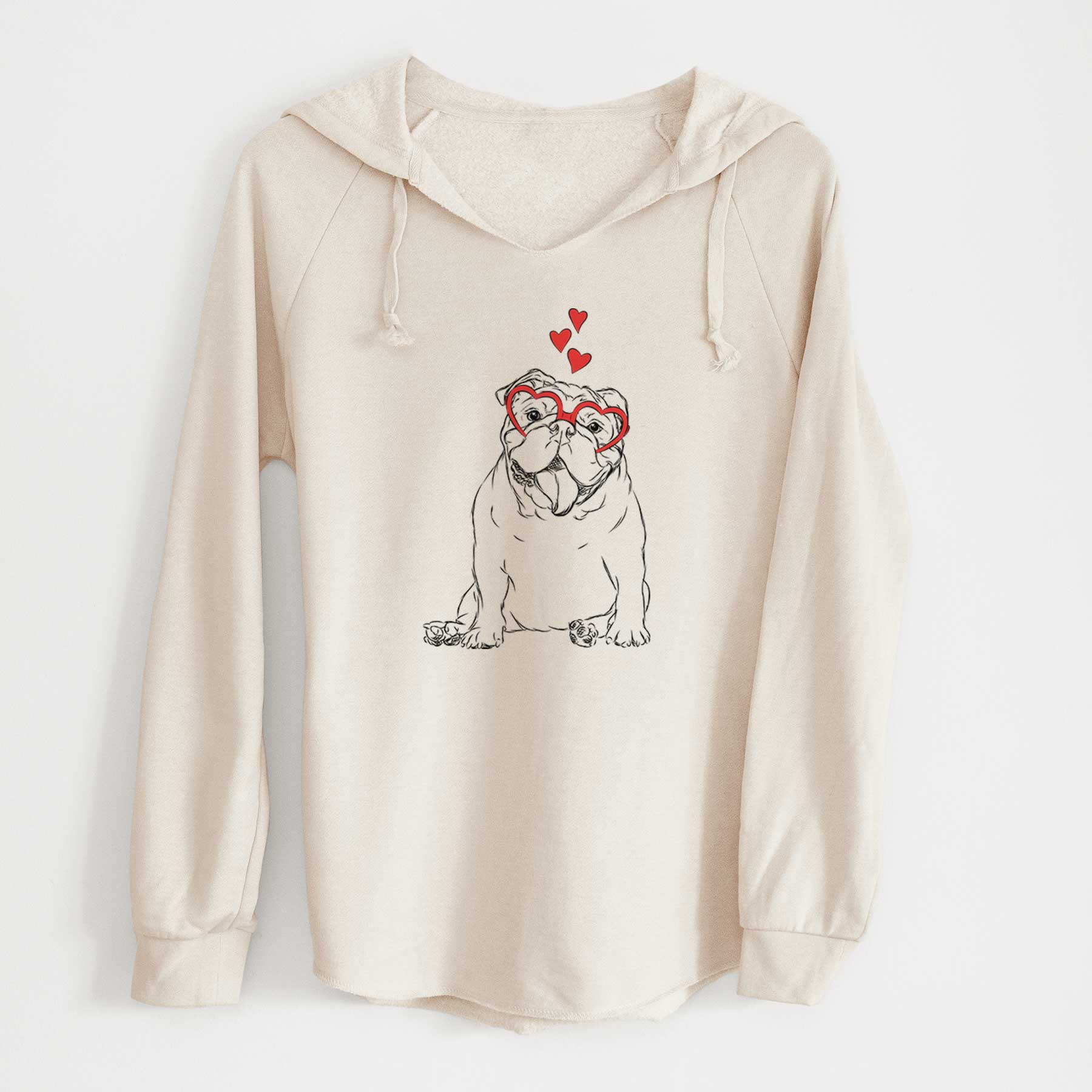 Valentine Tank the English Bulldog - Cali Wave Hooded Sweatshirt