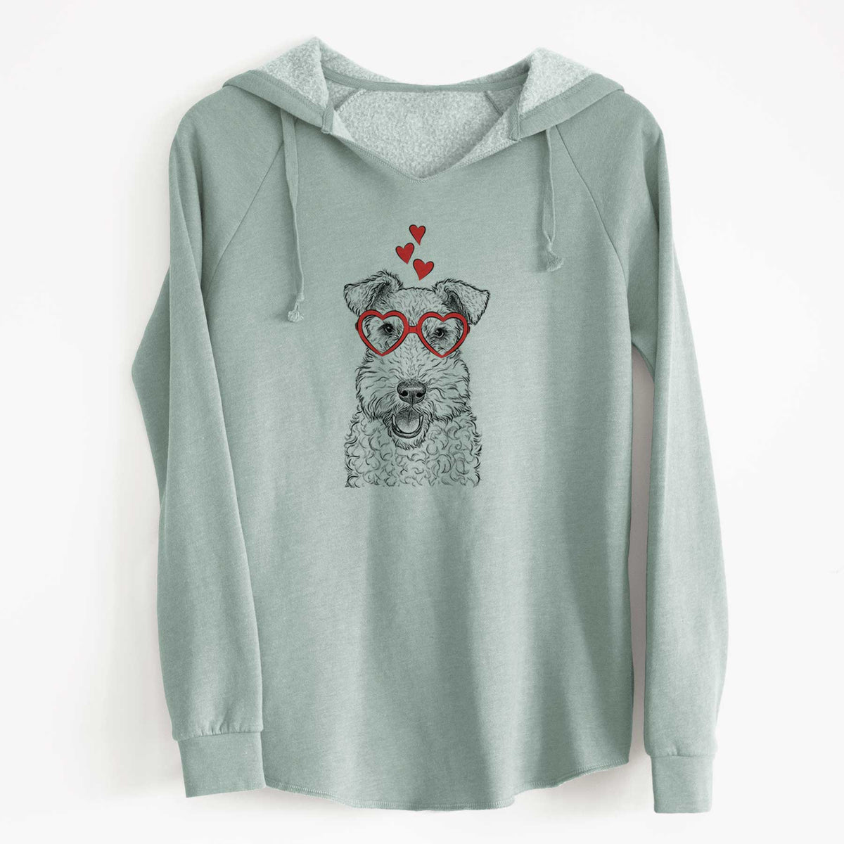 Valentine Ted the Wire Fox Terrier - Cali Wave Hooded Sweatshirt