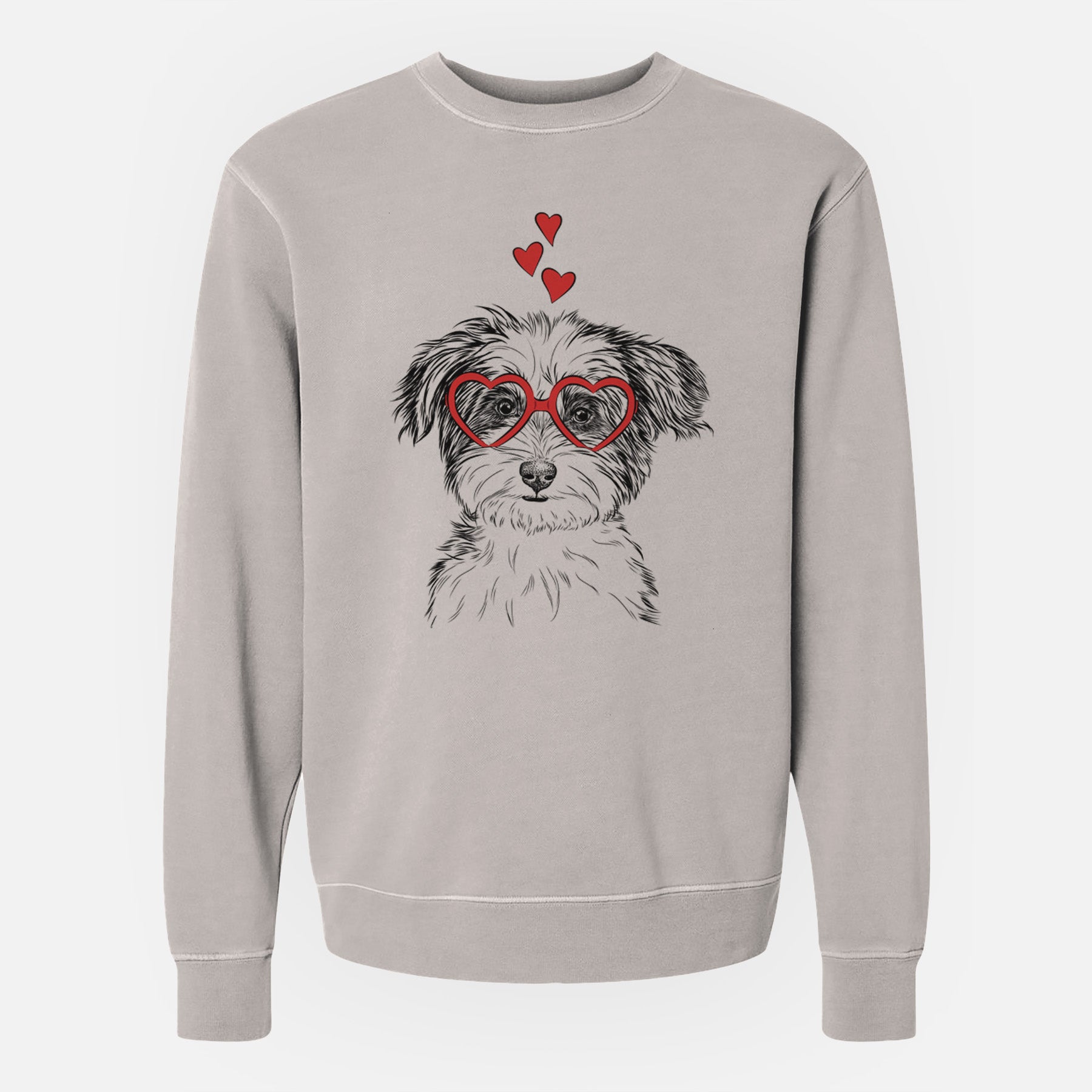 Valentine Teddy the Havanese - Unisex Pigment Dyed Crew Sweatshirt