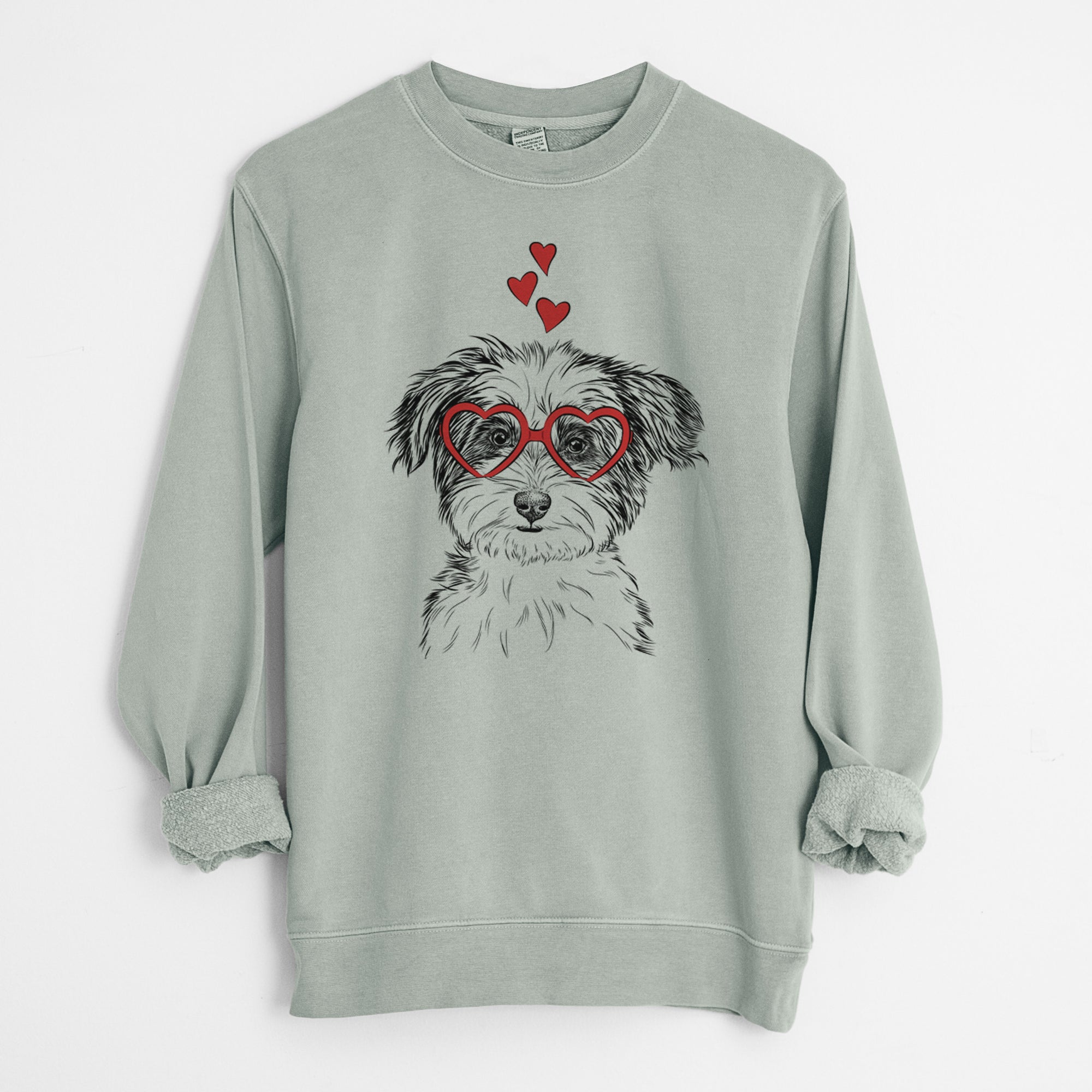 Valentine Teddy the Havanese - Unisex Pigment Dyed Crew Sweatshirt