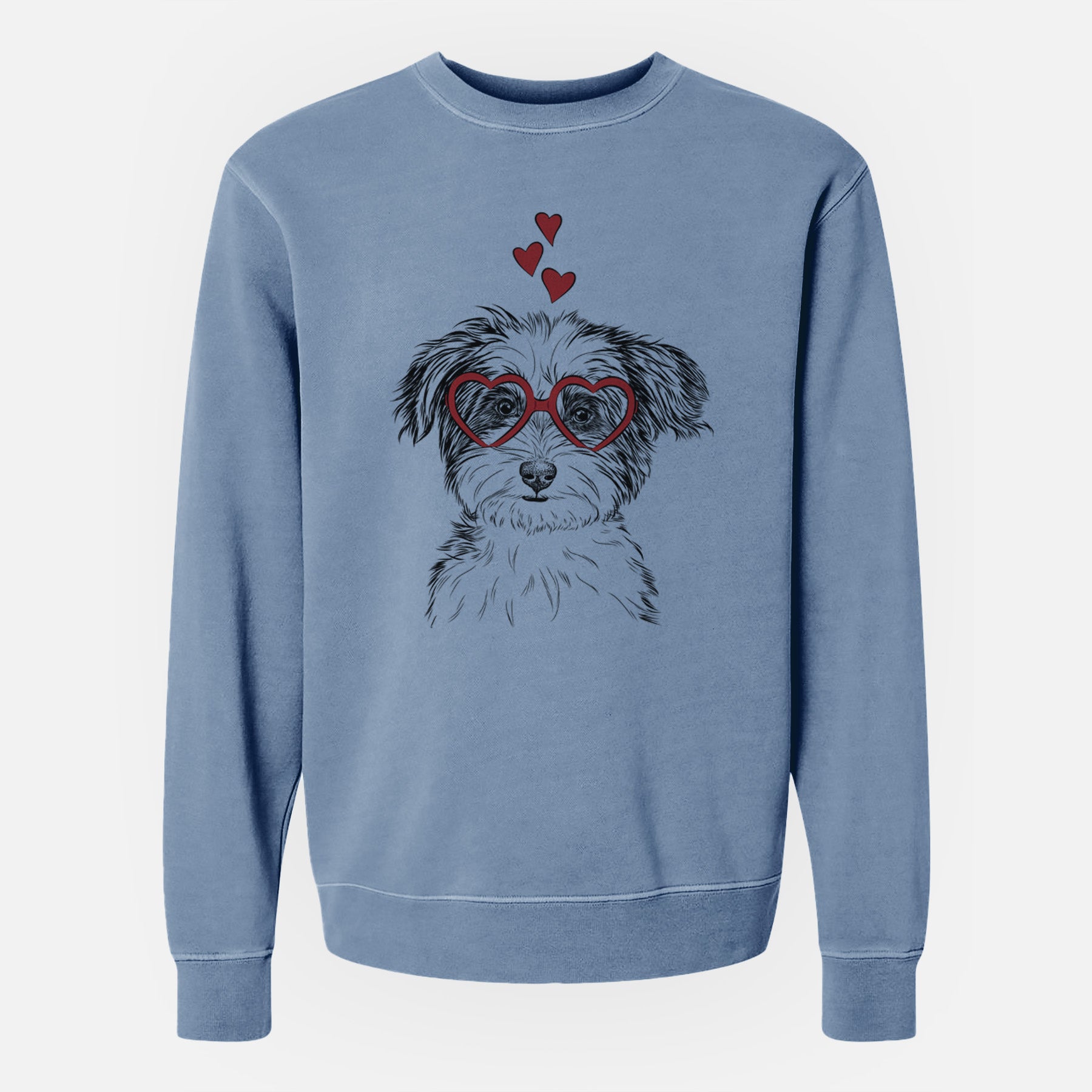 Valentine Teddy the Havanese - Unisex Pigment Dyed Crew Sweatshirt