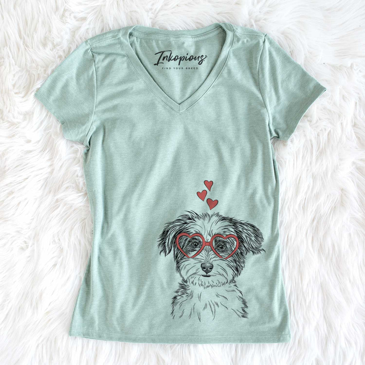 Valentine Teddy the Havanese - Women&#39;s V-neck Shirt