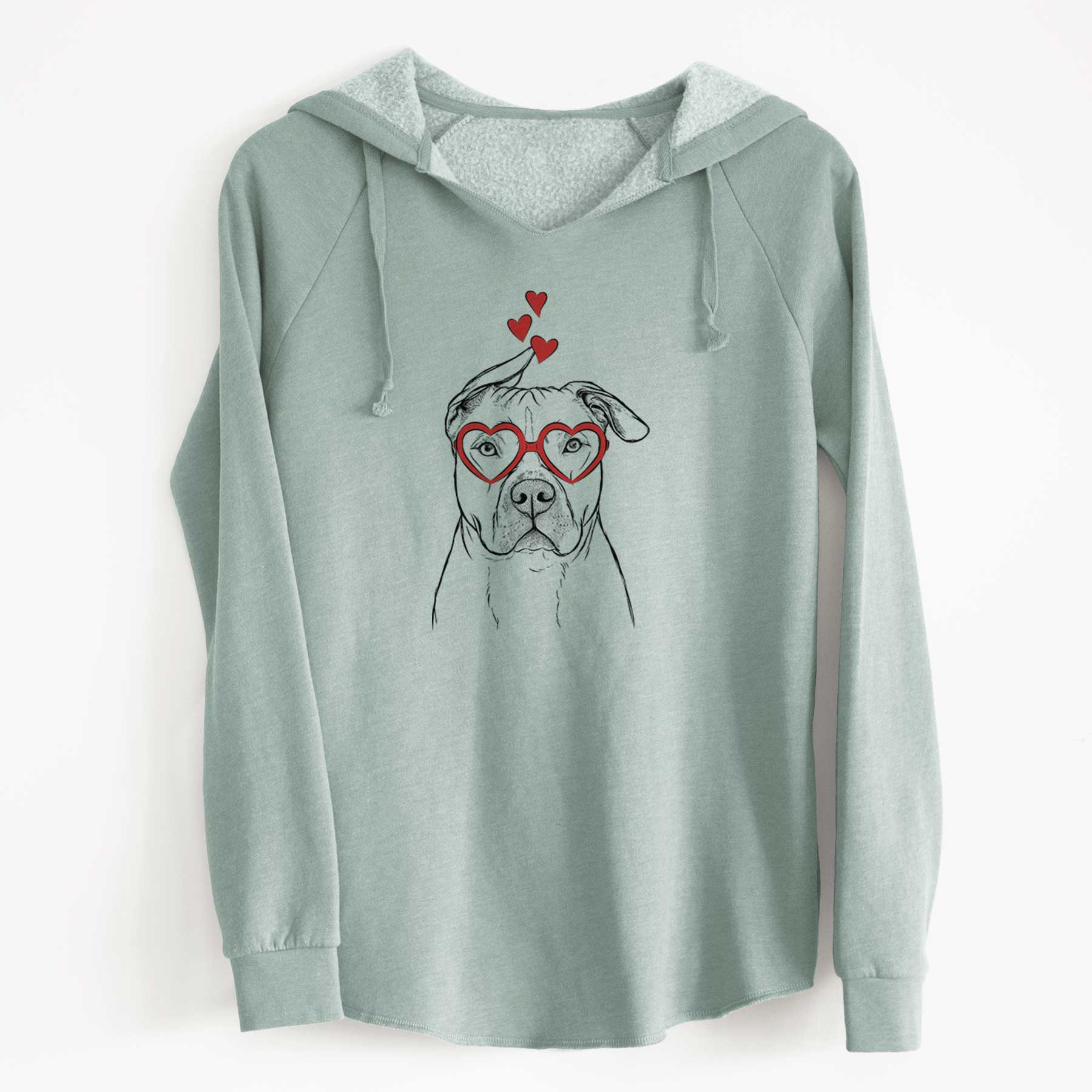 Valentine Teddy Jam the Pitbull - Cali Wave Hooded Sweatshirt