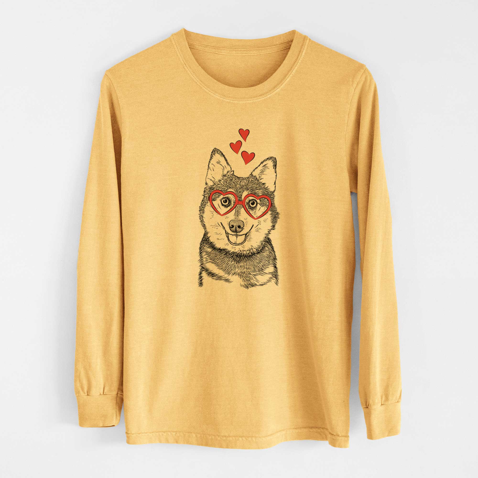 Valentine Tellie the Alaskan Klee Kai - Heavyweight 100% Cotton Long Sleeve