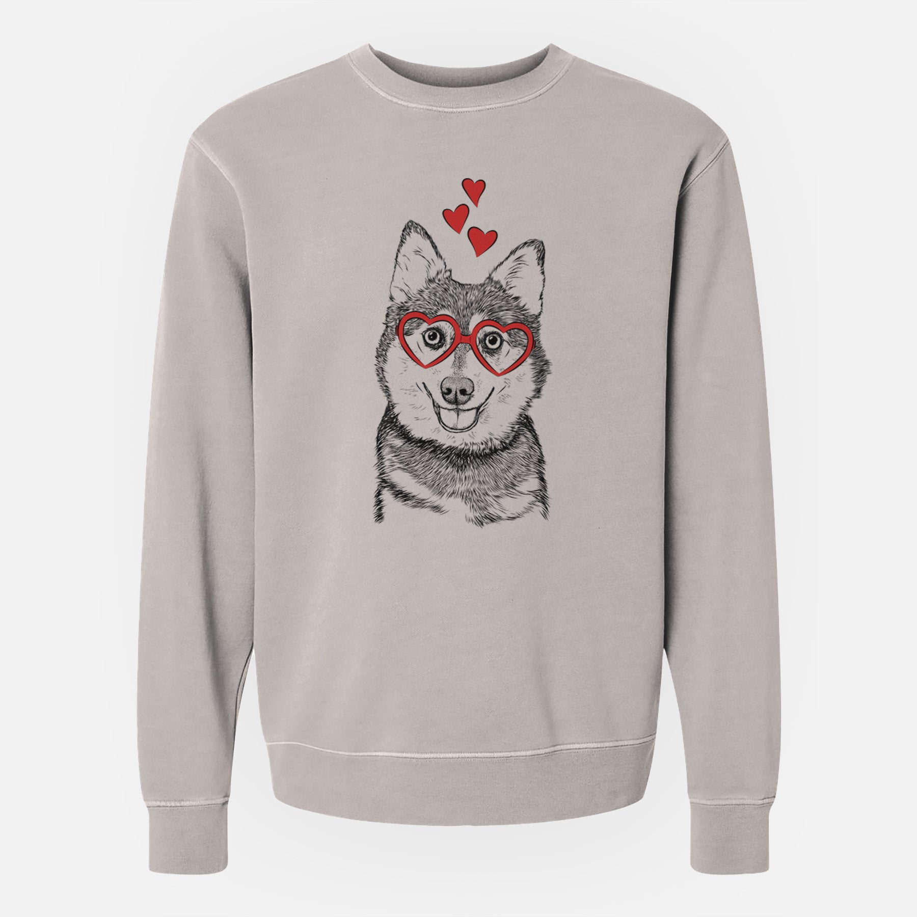 Valentine Tellie the Alaskan Klee Kai - Unisex Pigment Dyed Crew Sweatshirt