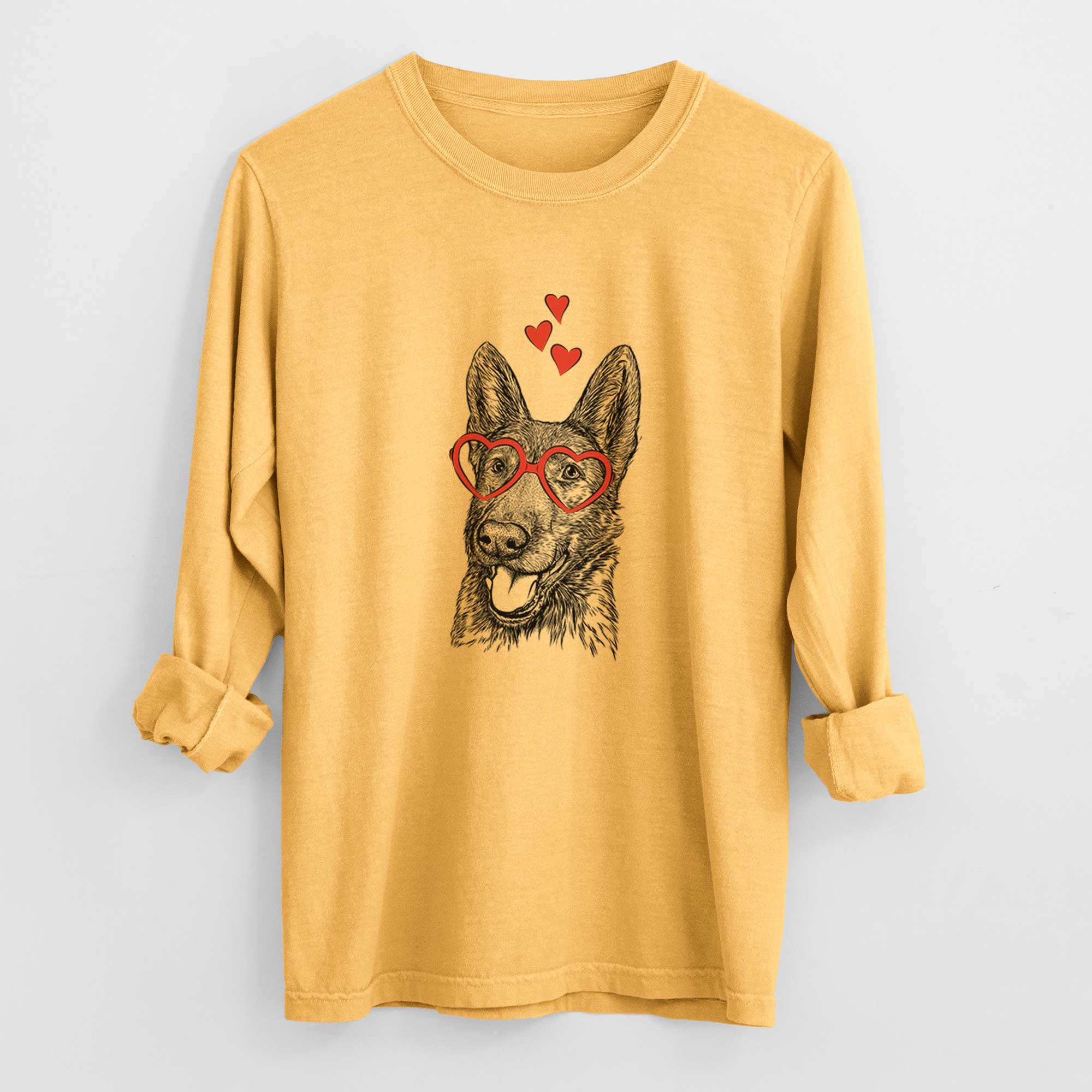 Valentine Tena the German Shepherd - Heavyweight 100% Cotton Long Sleeve