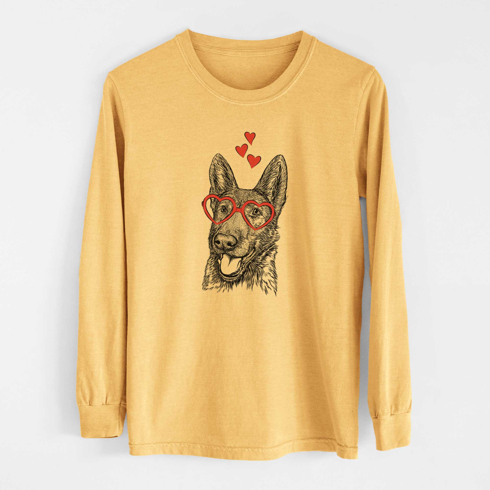 Valentine Tena the German Shepherd - Heavyweight 100% Cotton Long Sleeve