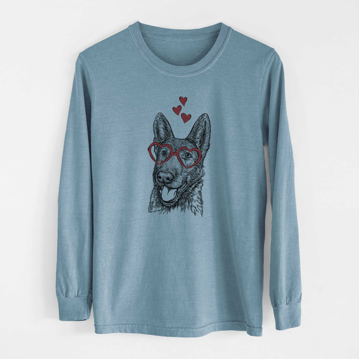 Valentine Tena the German Shepherd - Heavyweight 100% Cotton Long Sleeve