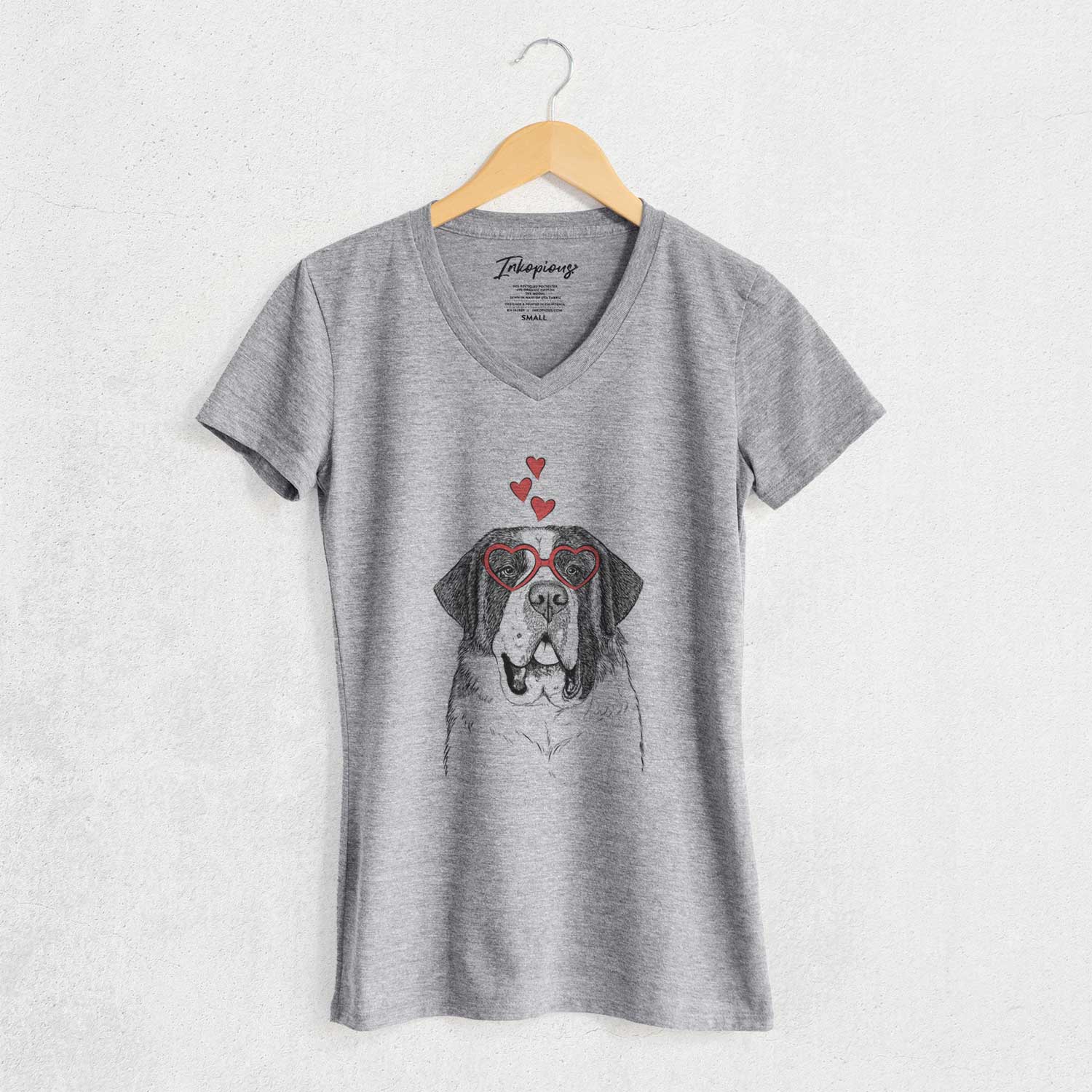 Valentine Thor the Saint Bernard - Women's V-neck Shirt