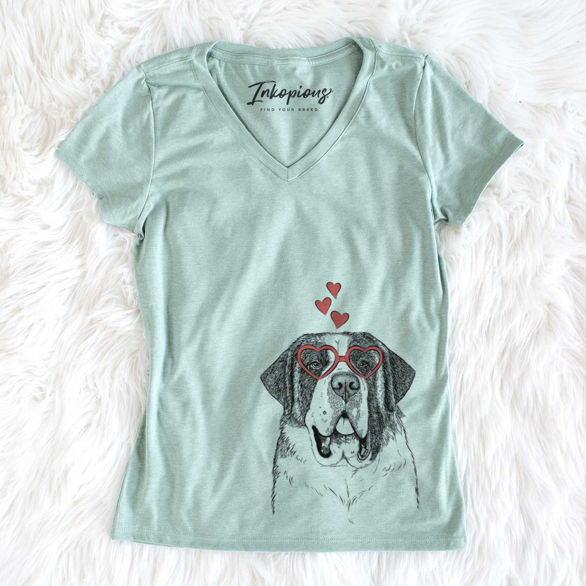 Valentine Thor the Saint Bernard - Women&#39;s V-neck Shirt