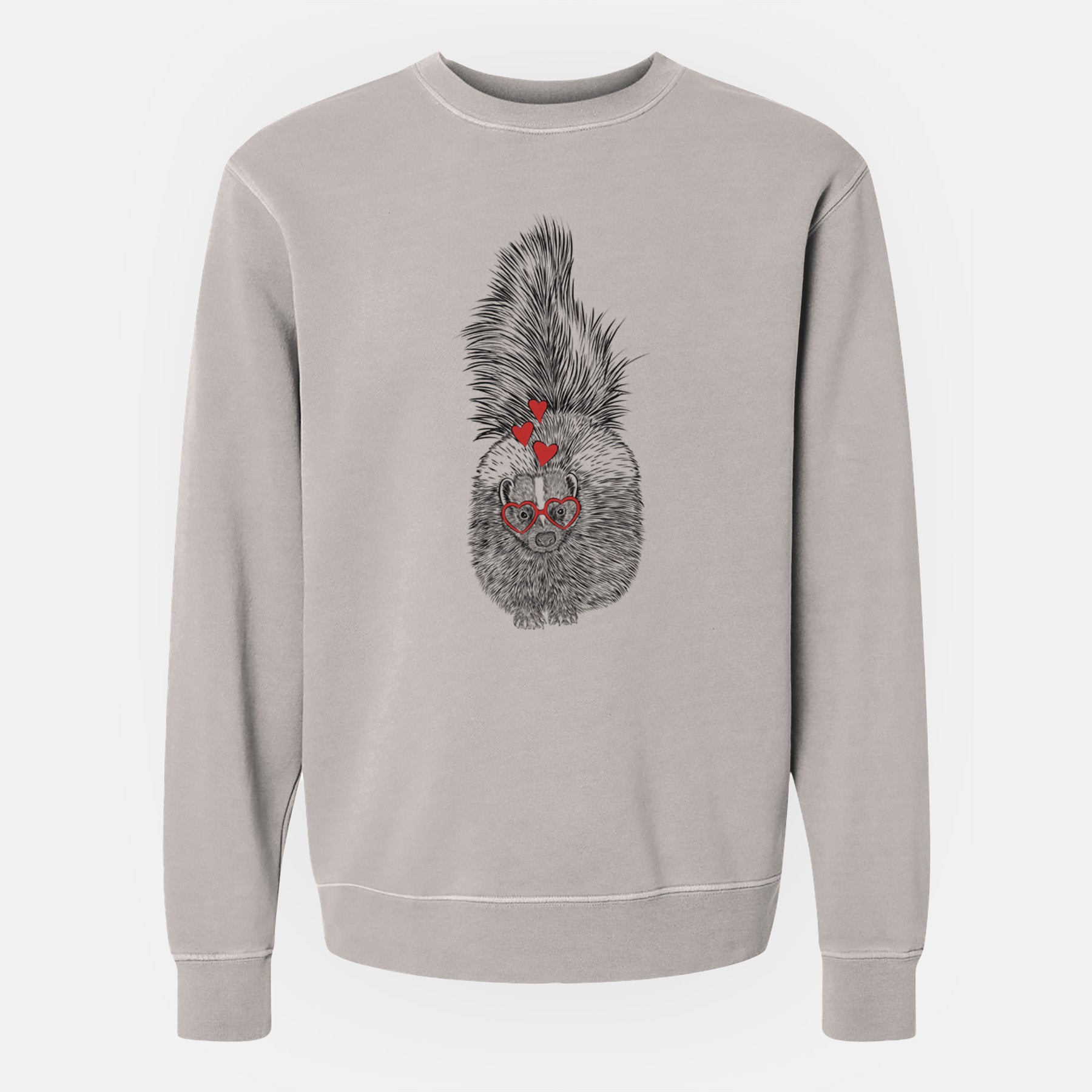 Valentine Tibbs the Skunk - Unisex Pigment Dyed Crew Sweatshirt