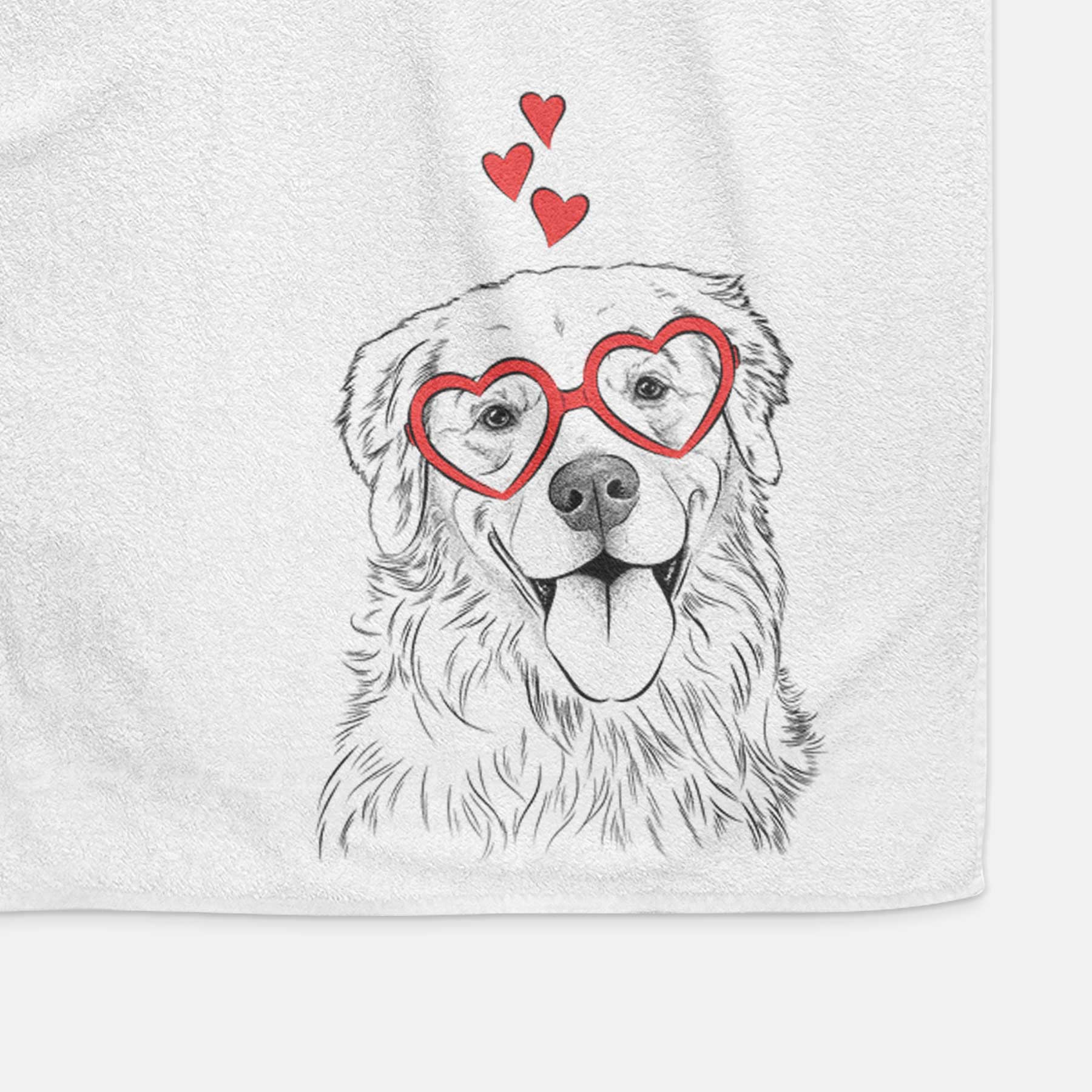 Ticket the Golden Retriever Decorative Hand Towel