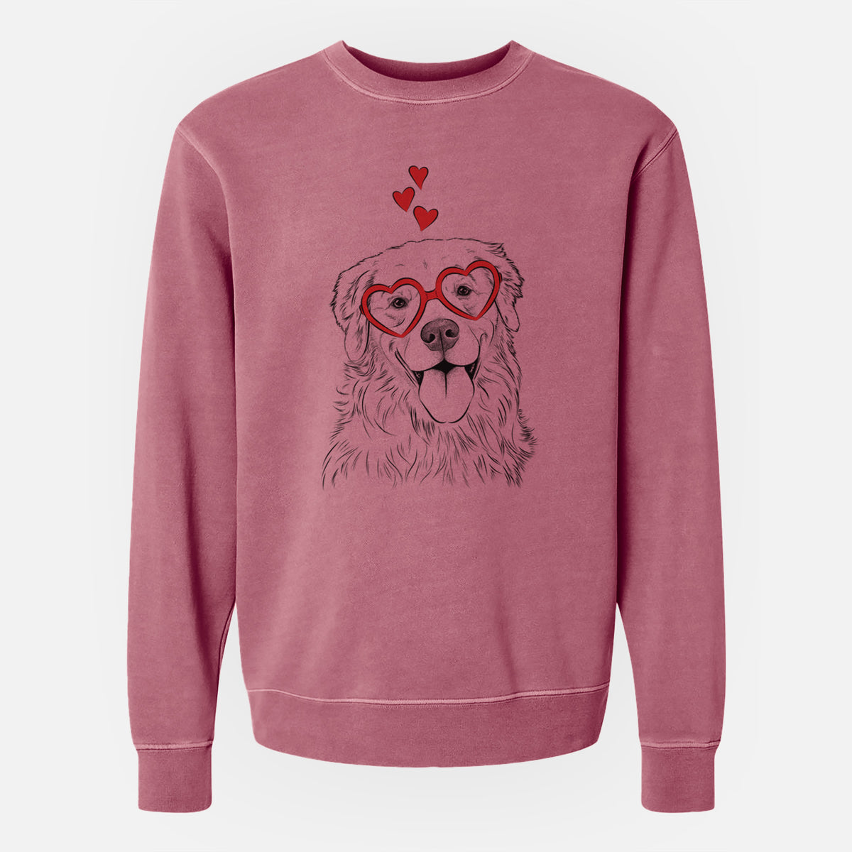 Valentine Ticket the Golden Retriever - Unisex Pigment Dyed Crew Sweatshirt