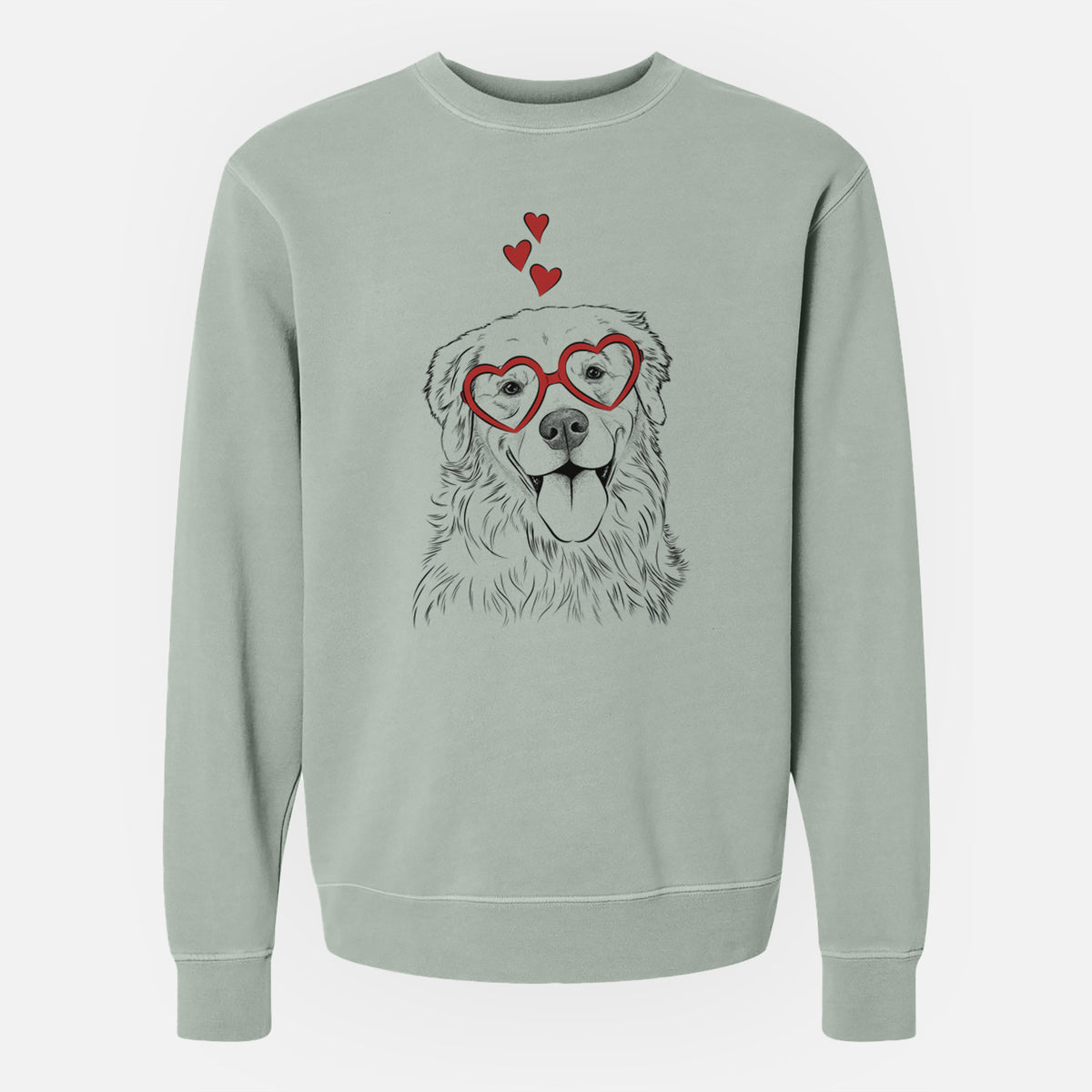 Valentine Ticket the Golden Retriever - Unisex Pigment Dyed Crew Sweatshirt