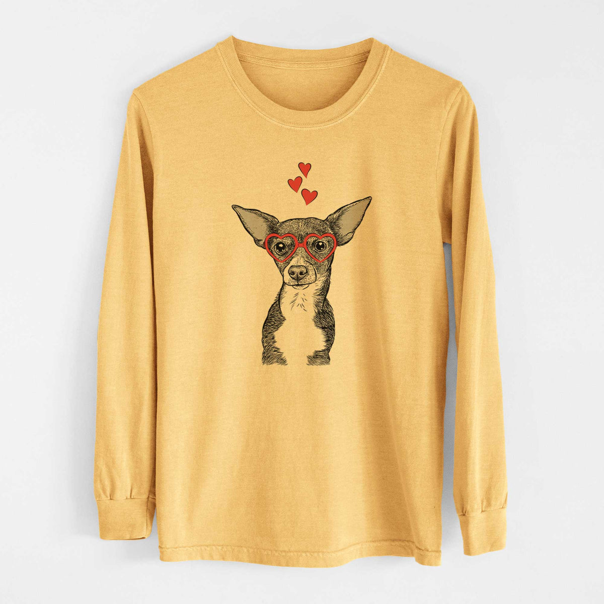 Valentine Tiny Archie the Mixed Breed - Heavyweight 100% Cotton Long Sleeve