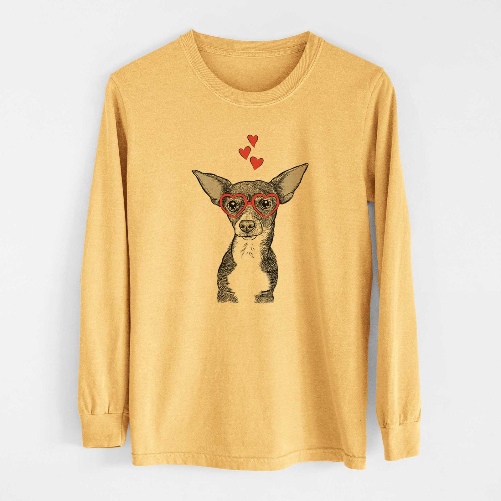 Valentine Tiny Archie the Mixed Breed - Heavyweight 100% Cotton Long Sleeve