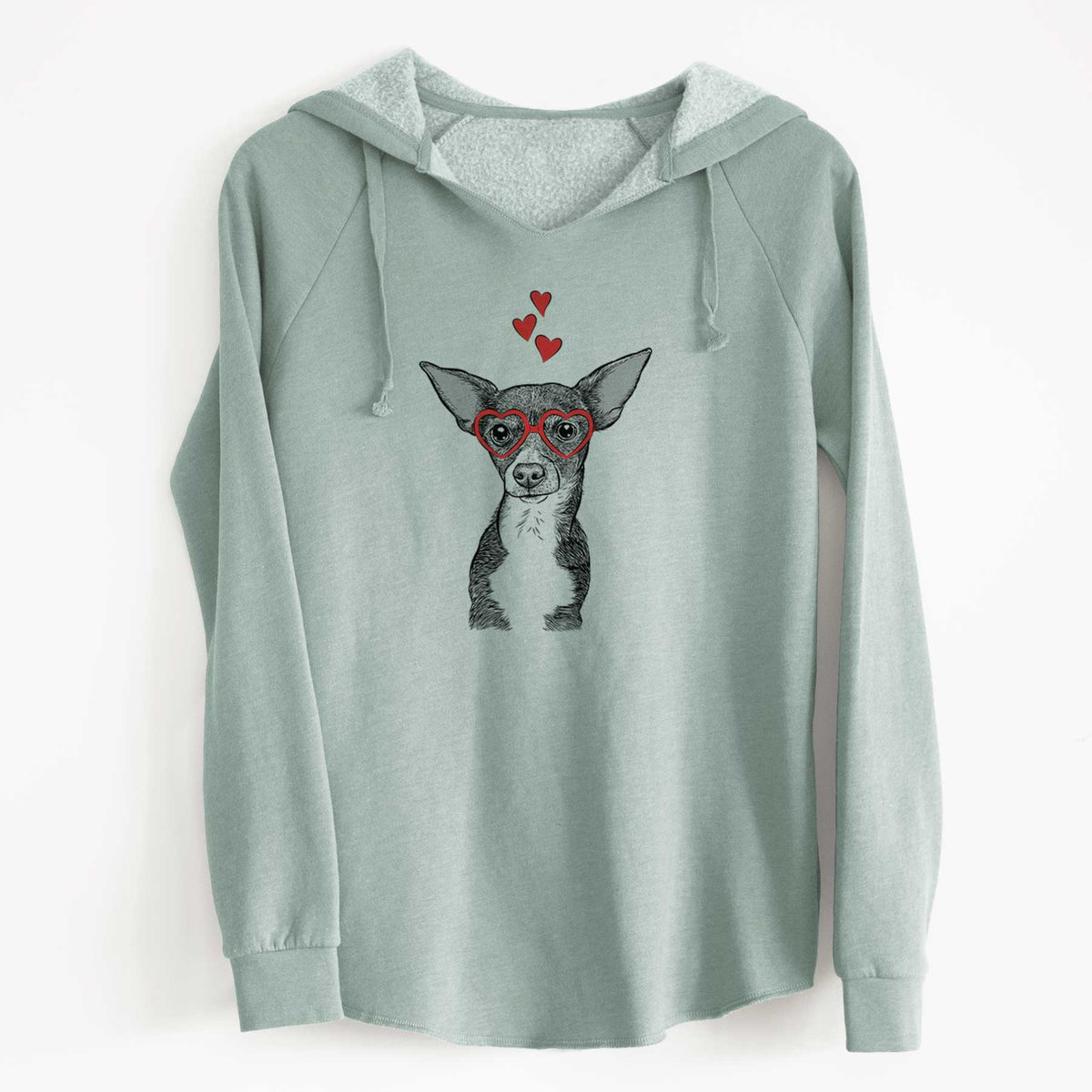 Valentine Tiny Archie the Mixed Breed - Cali Wave Hooded Sweatshirt