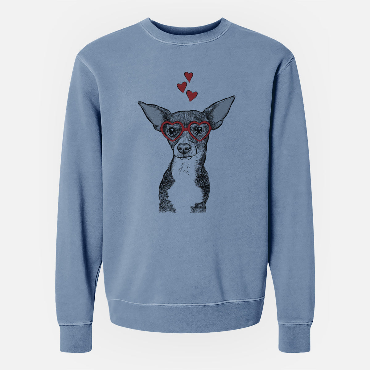 Valentine Tiny Archie the Mixed Breed - Unisex Pigment Dyed Crew Sweatshirt
