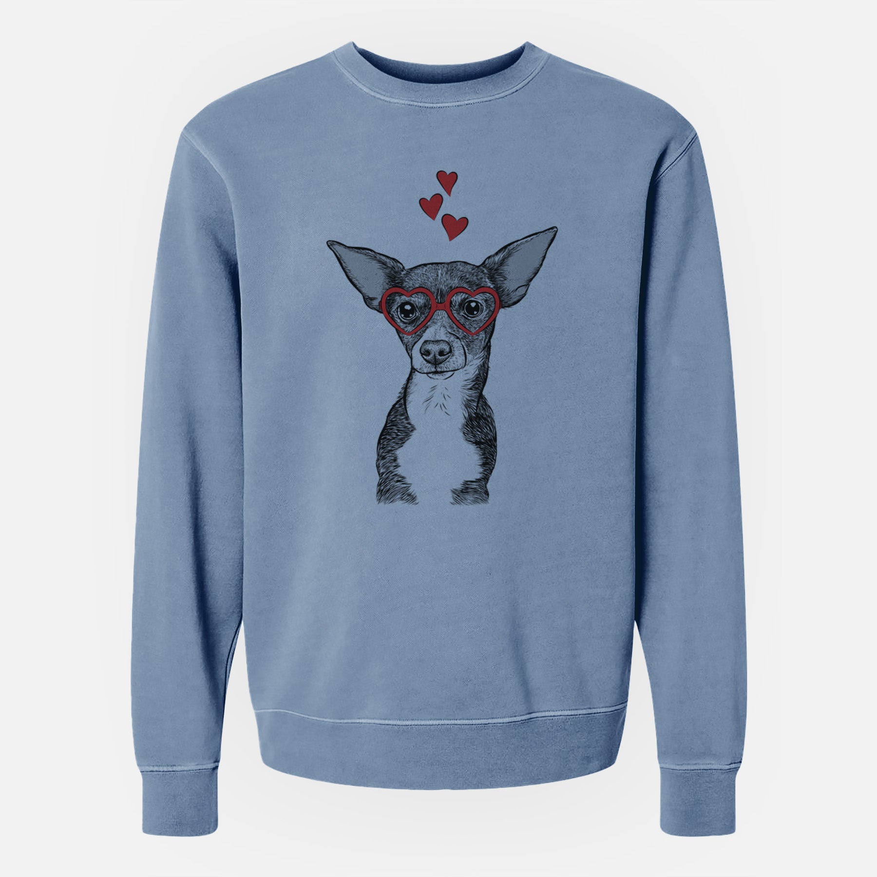 Valentine Tiny Archie the Mixed Breed - Unisex Pigment Dyed Crew Sweatshirt