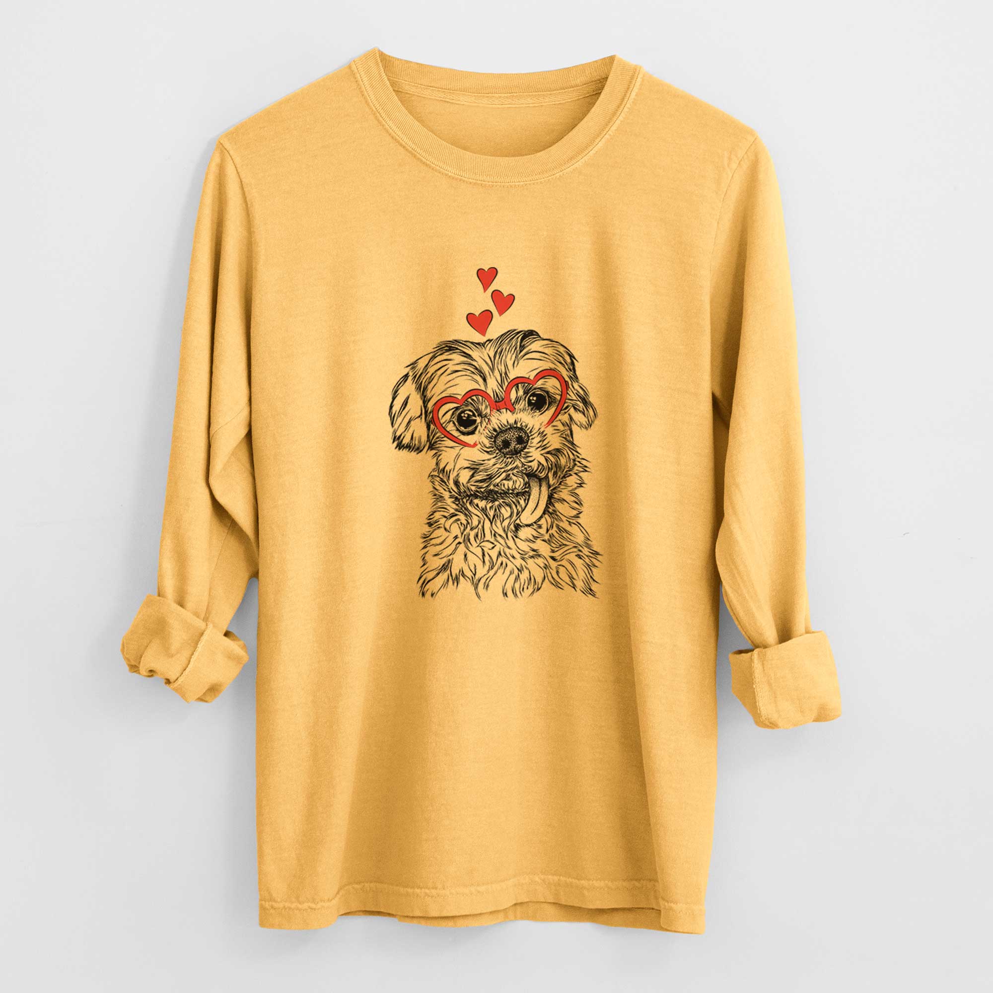 Valentine Tiny Titan the Shih Tzu - Heavyweight 100% Cotton Long Sleeve