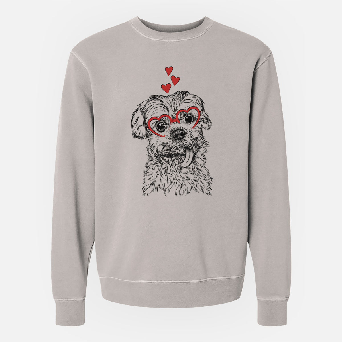 Valentine Tiny Titan the Shih Tzu - Unisex Pigment Dyed Crew Sweatshirt