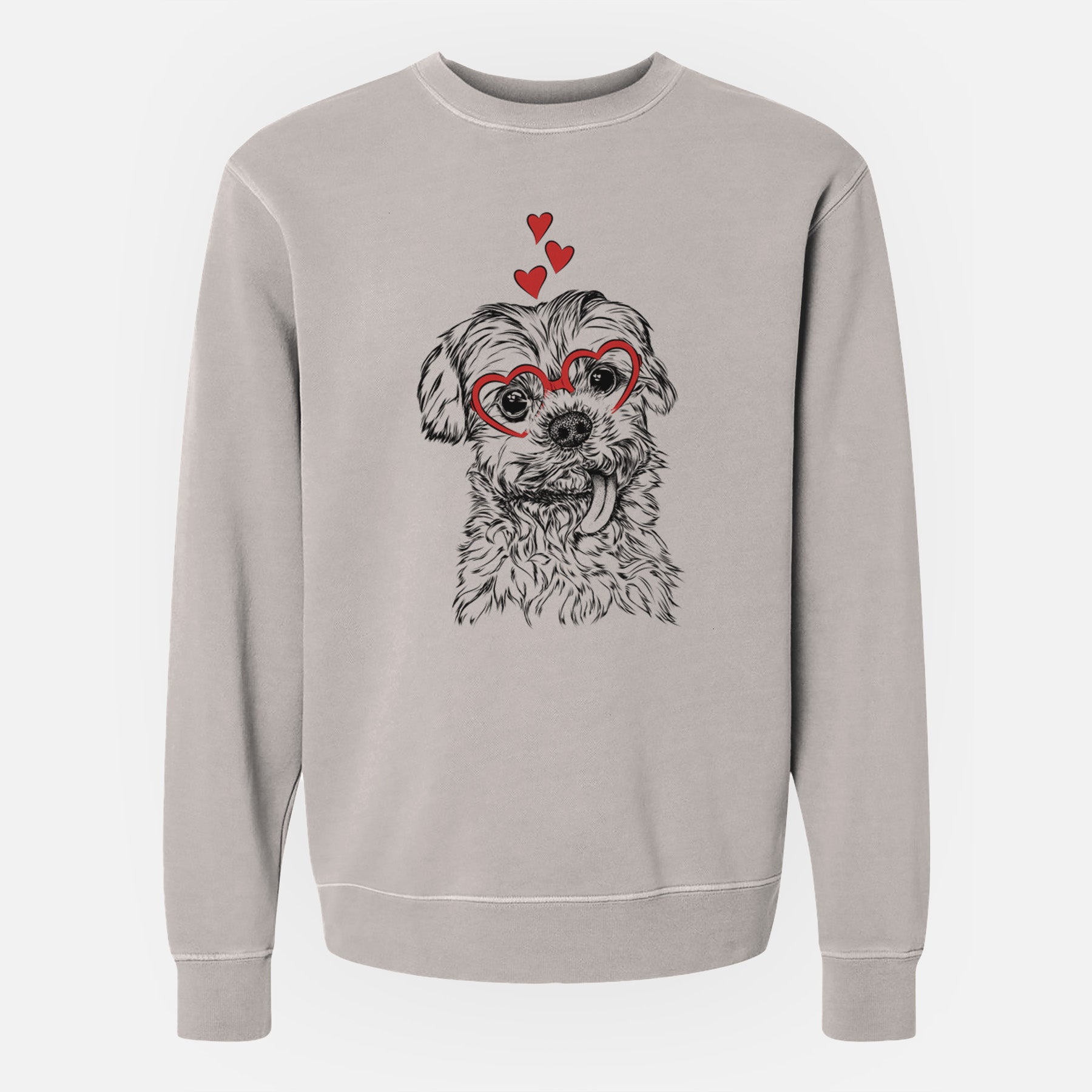 Valentine Tiny Titan the Shih Tzu - Unisex Pigment Dyed Crew Sweatshirt