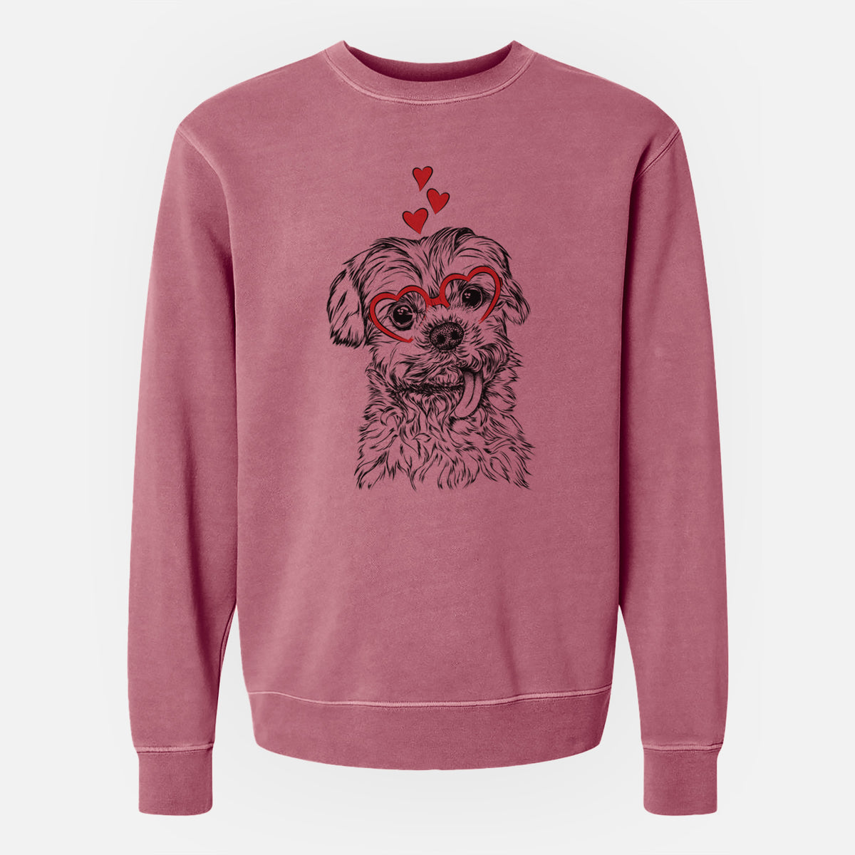 Valentine Tiny Titan the Shih Tzu - Unisex Pigment Dyed Crew Sweatshirt
