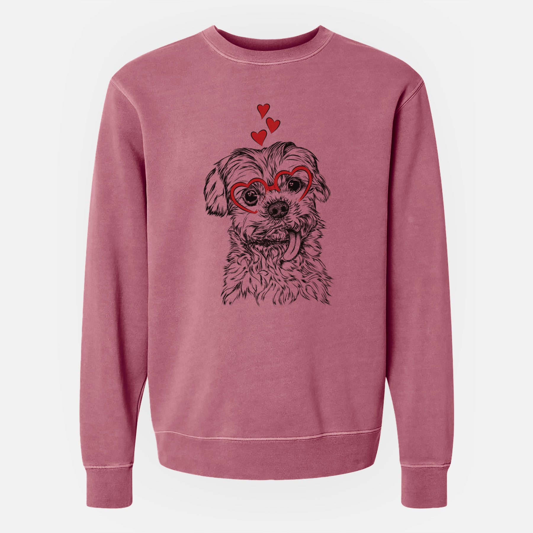 Valentine Tiny Titan the Shih Tzu - Unisex Pigment Dyed Crew Sweatshirt