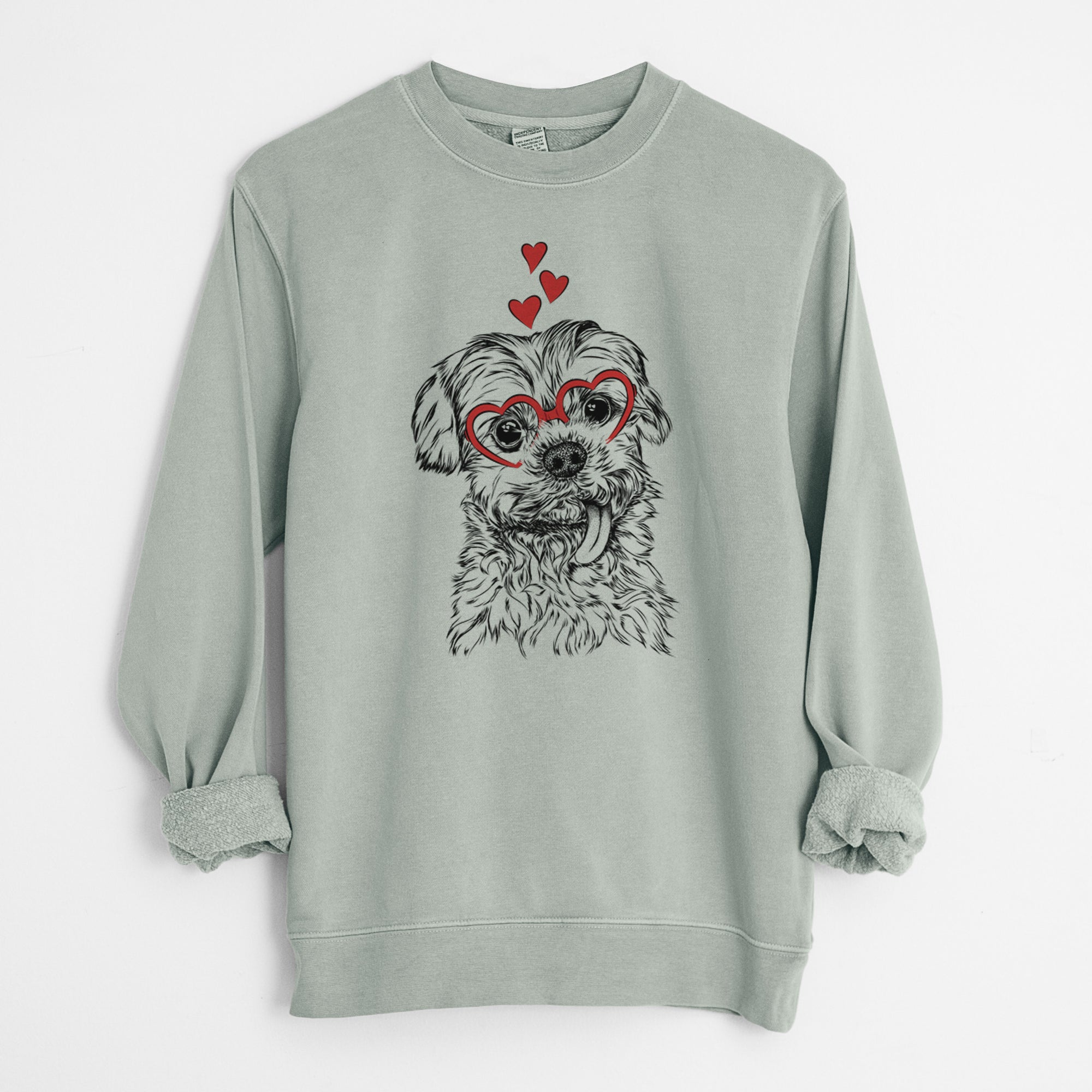 Valentine Tiny Titan the Shih Tzu - Unisex Pigment Dyed Crew Sweatshirt