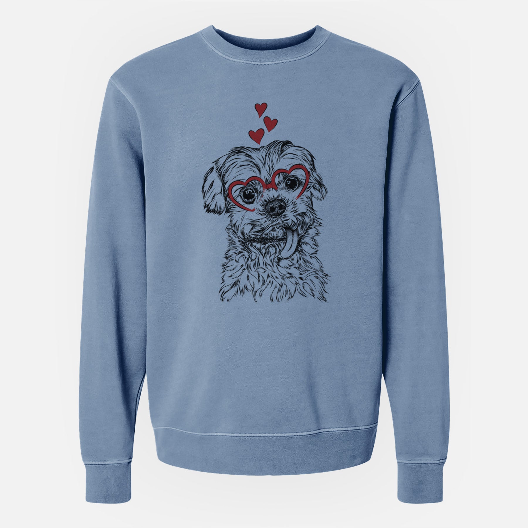 Valentine Tiny Titan the Shih Tzu - Unisex Pigment Dyed Crew Sweatshirt