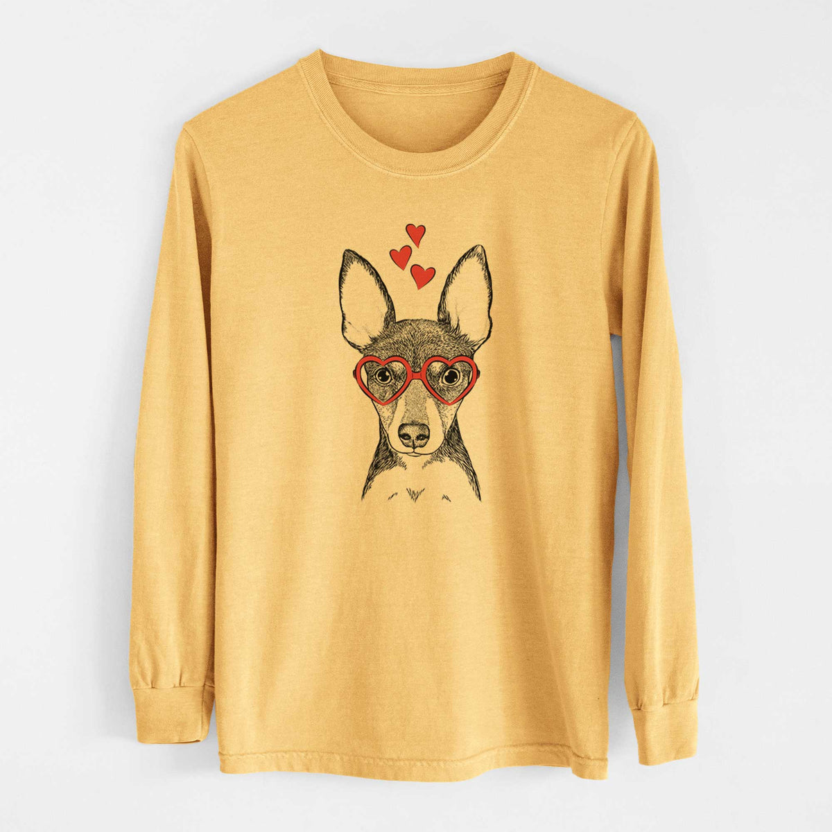Valentine Tiny the Toy Fox Terrier - Heavyweight 100% Cotton Long Sleeve