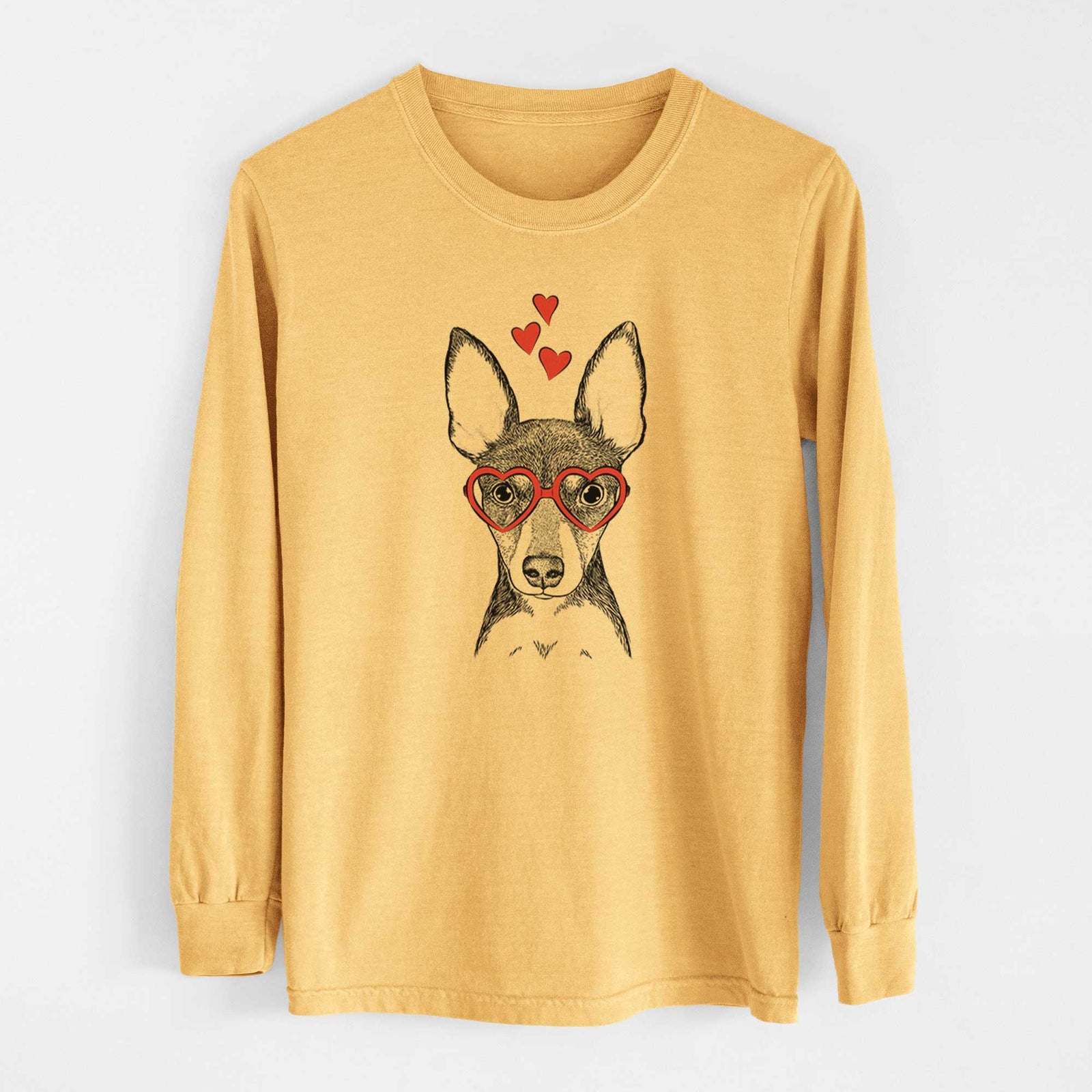 Valentine Tiny the Toy Fox Terrier - Heavyweight 100% Cotton Long Sleeve