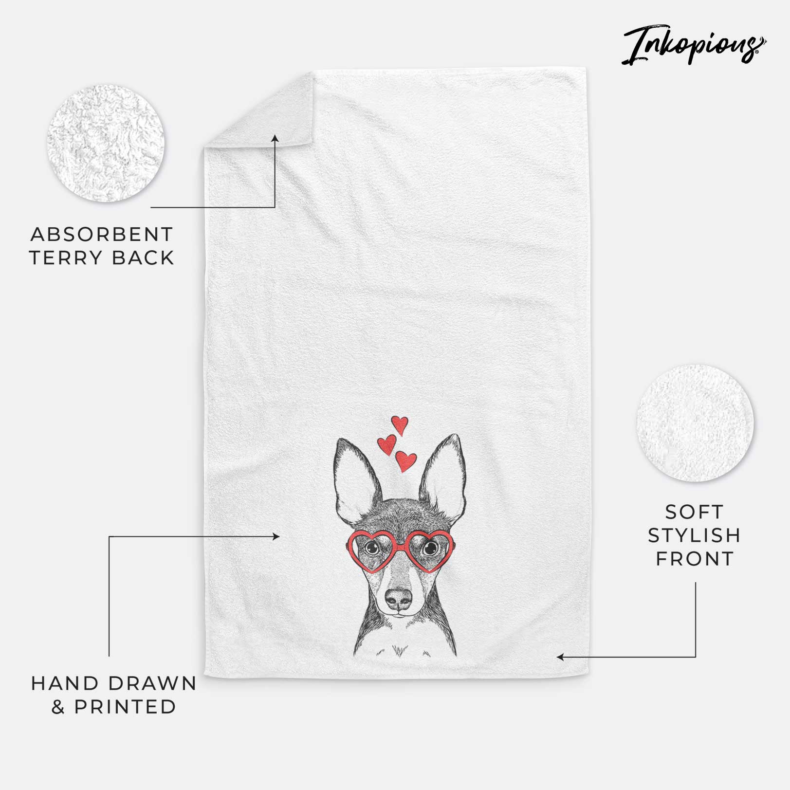 Tiny the Toy Fox Terrier Decorative Hand Towel