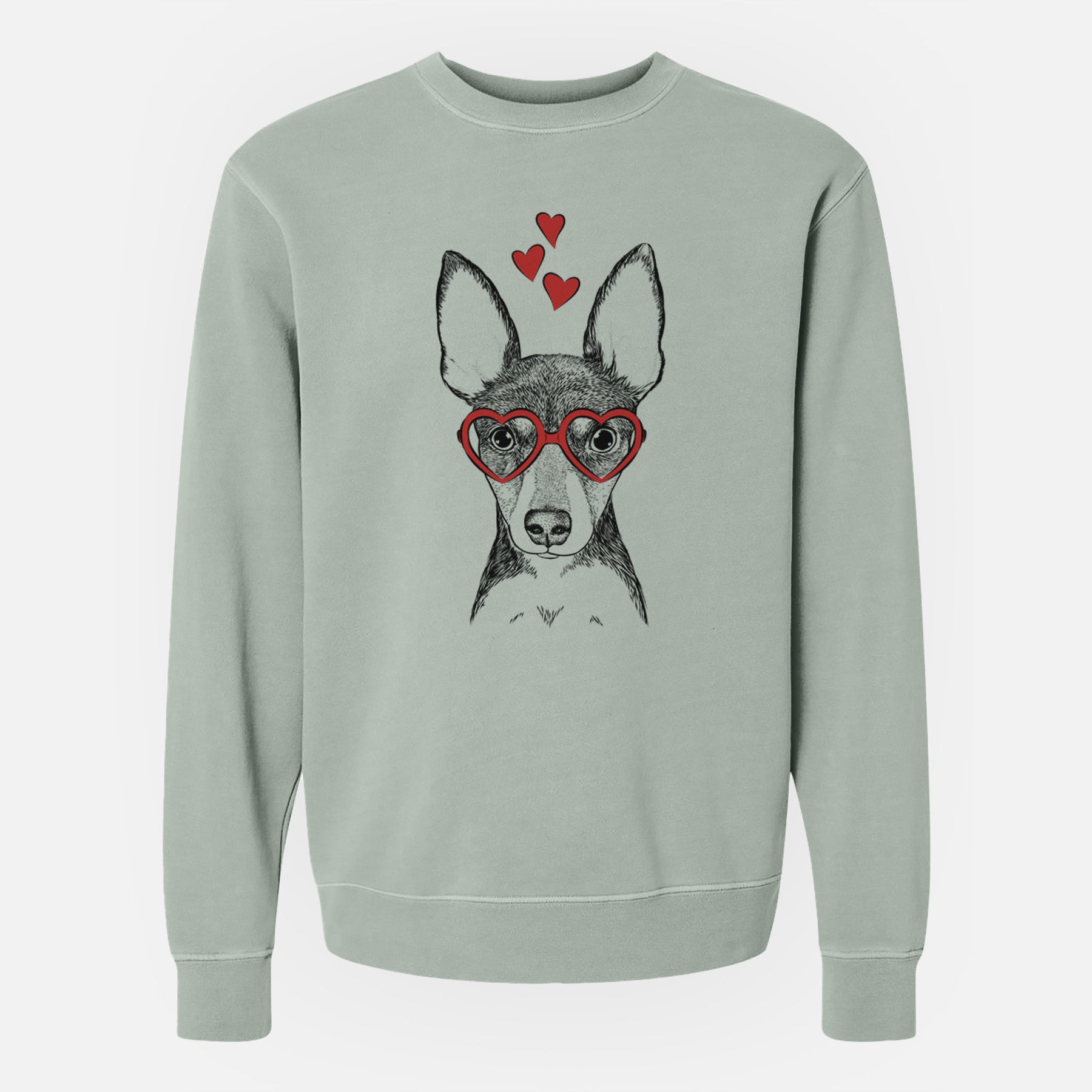 Valentine Tiny the Toy Fox Terrier - Unisex Pigment Dyed Crew Sweatshirt