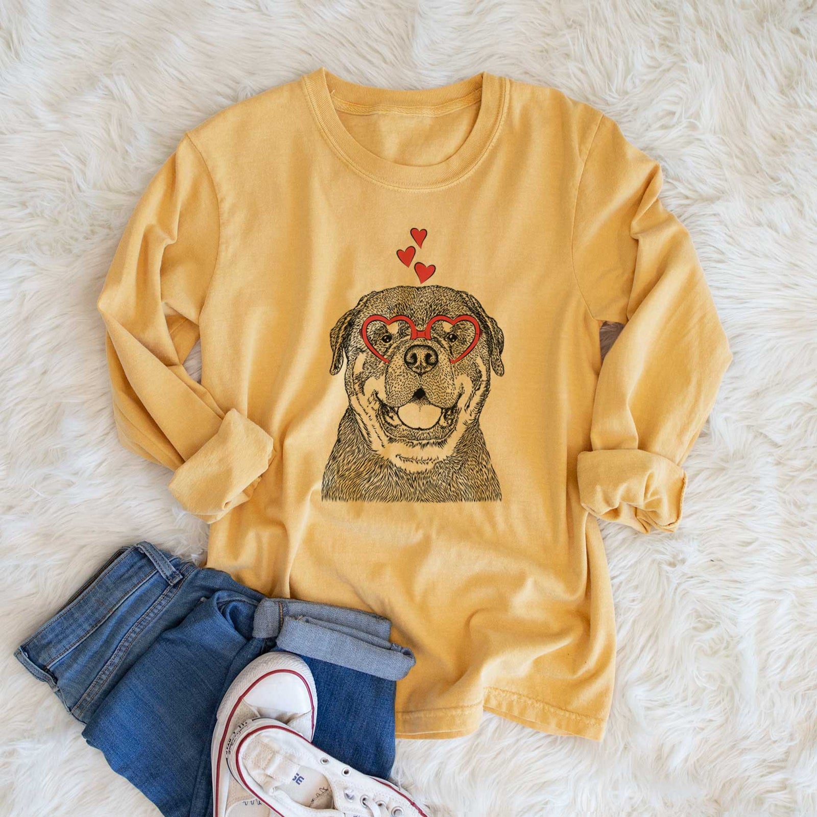 Valentine Titan the Rottweiler - Heavyweight 100% Cotton Long Sleeve