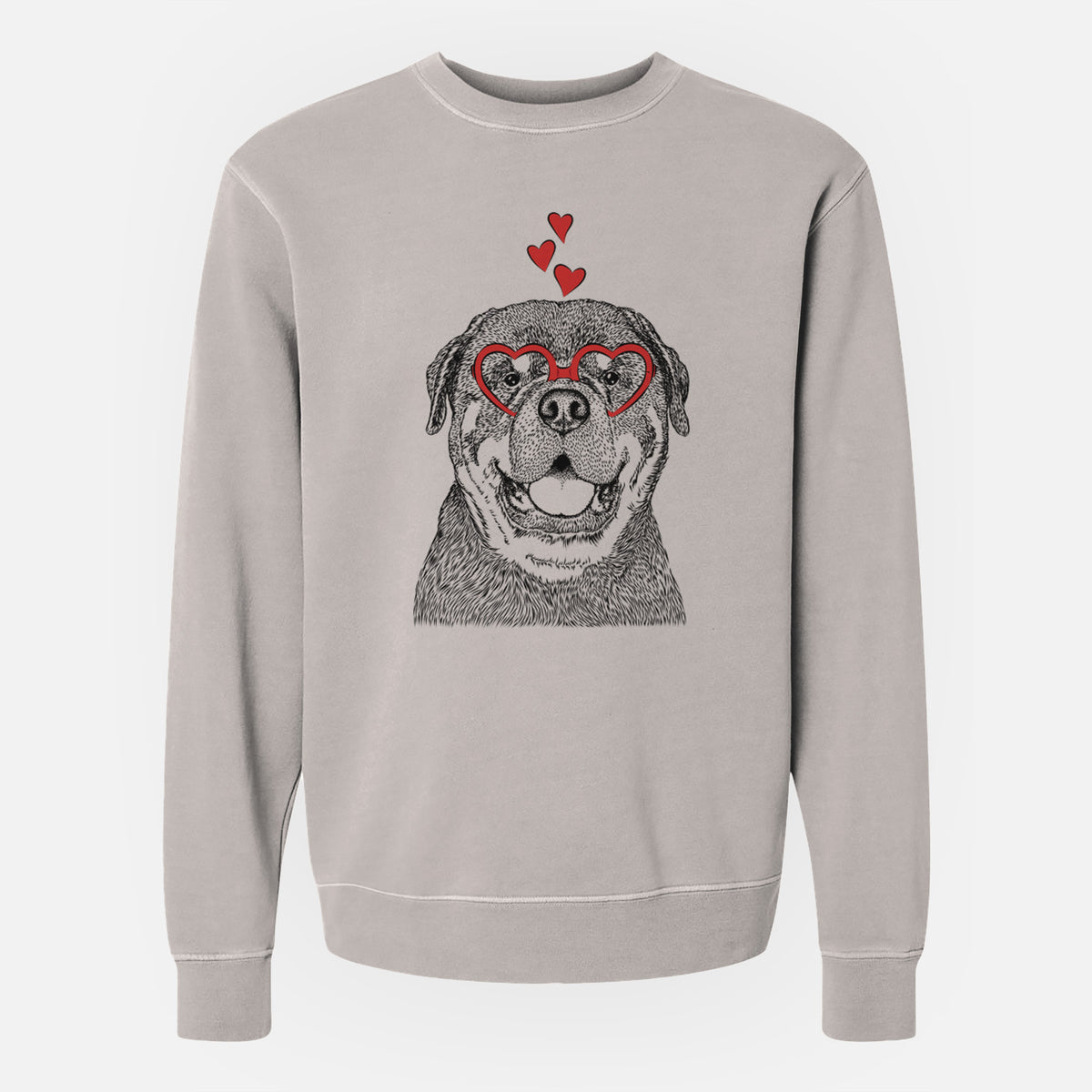 Valentine Titan the Rottweiler - Unisex Pigment Dyed Crew Sweatshirt