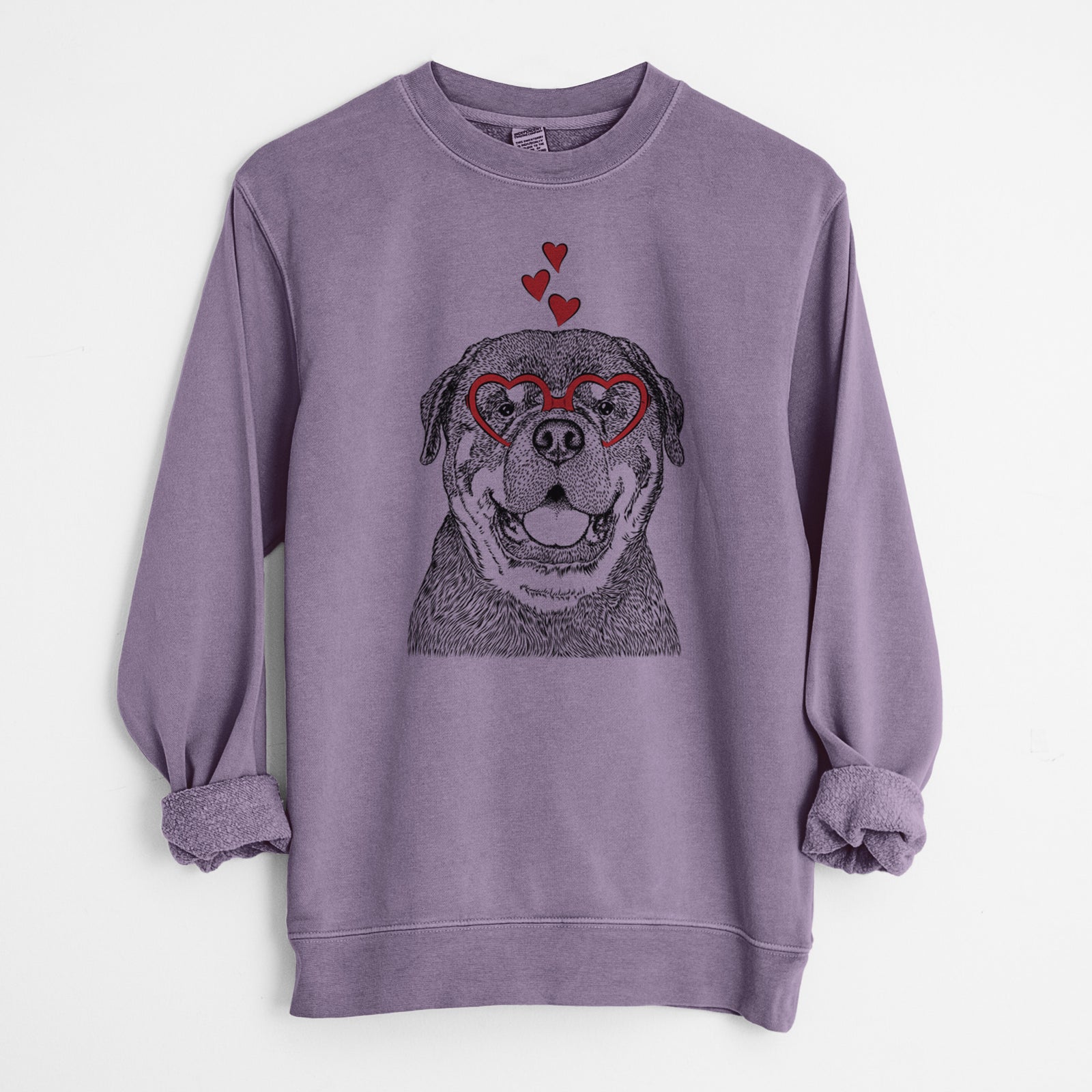Valentine Titan the Rottweiler - Unisex Pigment Dyed Crew Sweatshirt