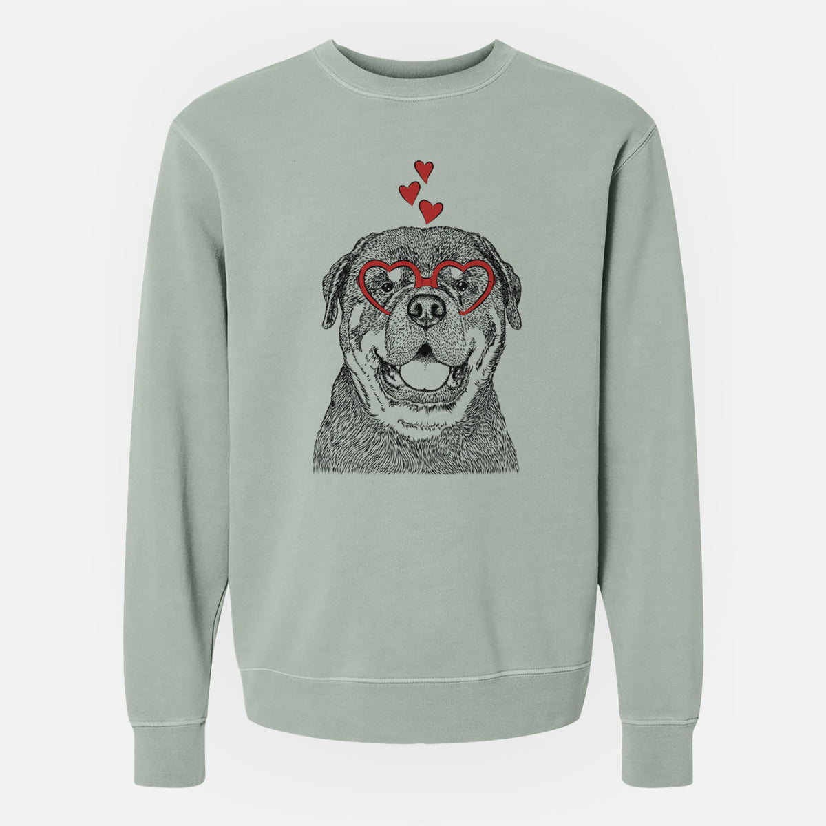 Valentine Titan the Rottweiler - Unisex Pigment Dyed Crew Sweatshirt
