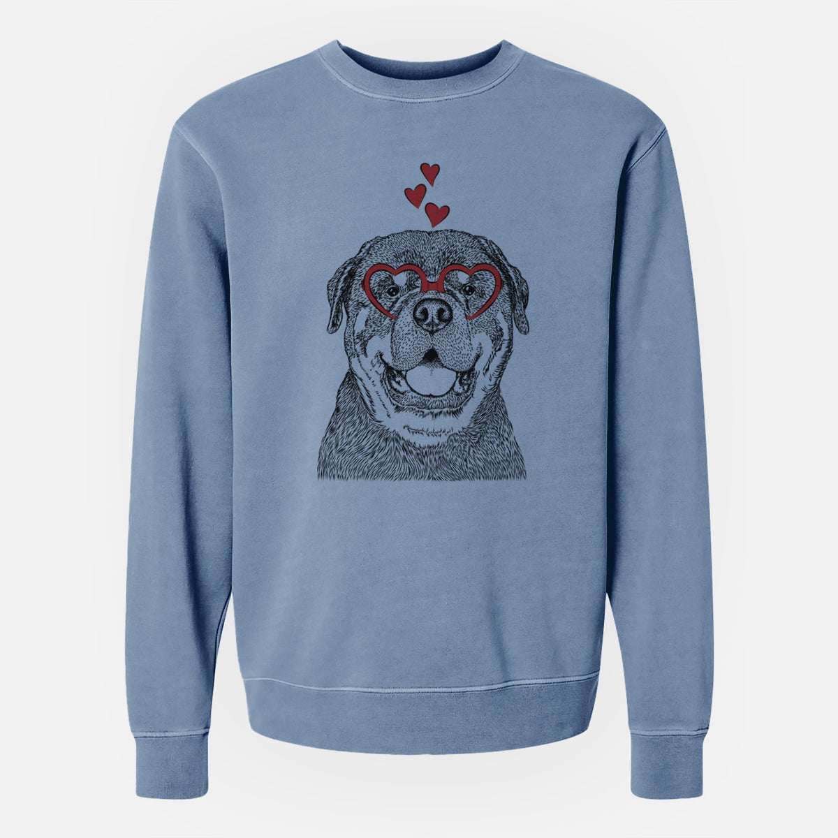 Valentine Titan the Rottweiler - Unisex Pigment Dyed Crew Sweatshirt